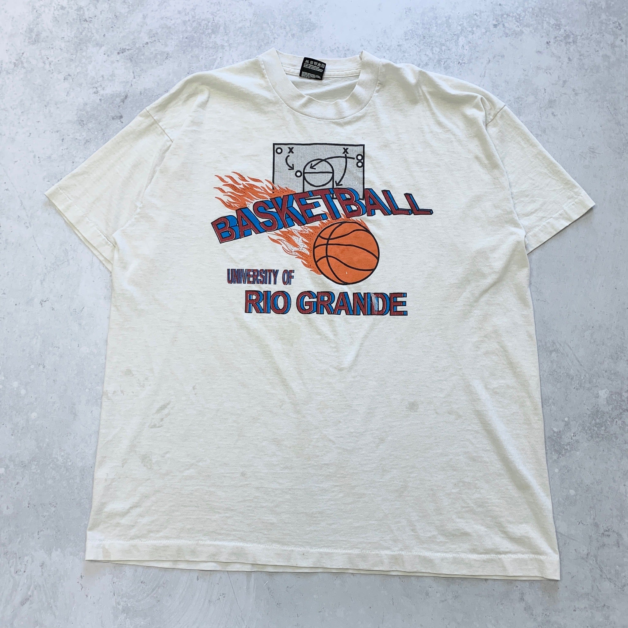 Vintage T Shirt Mens XL White Single Stitch Graphic Print 90s USA Basketball