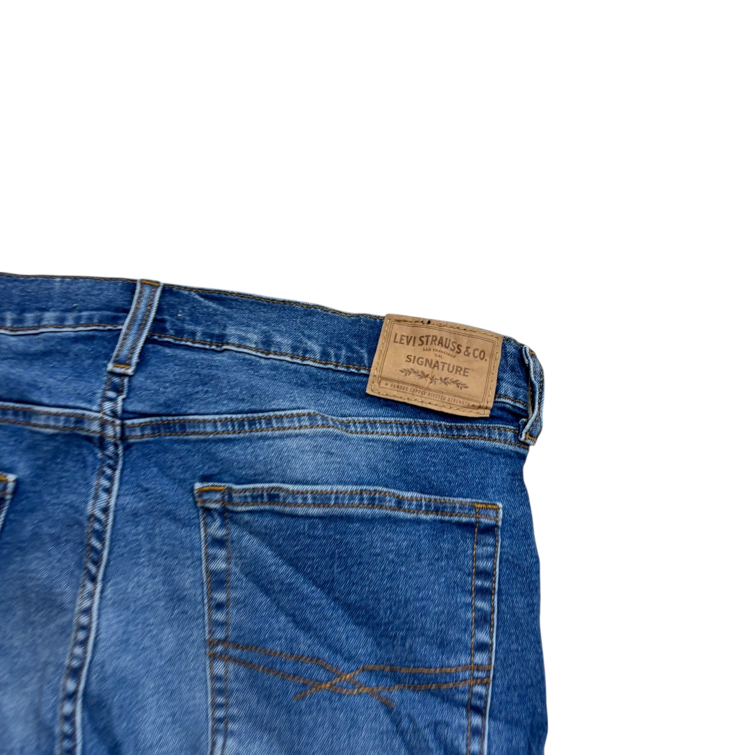 Levis Signature Jeans W36 L30 Mens Mid Blue Slim Fit Stretch Denim (E)