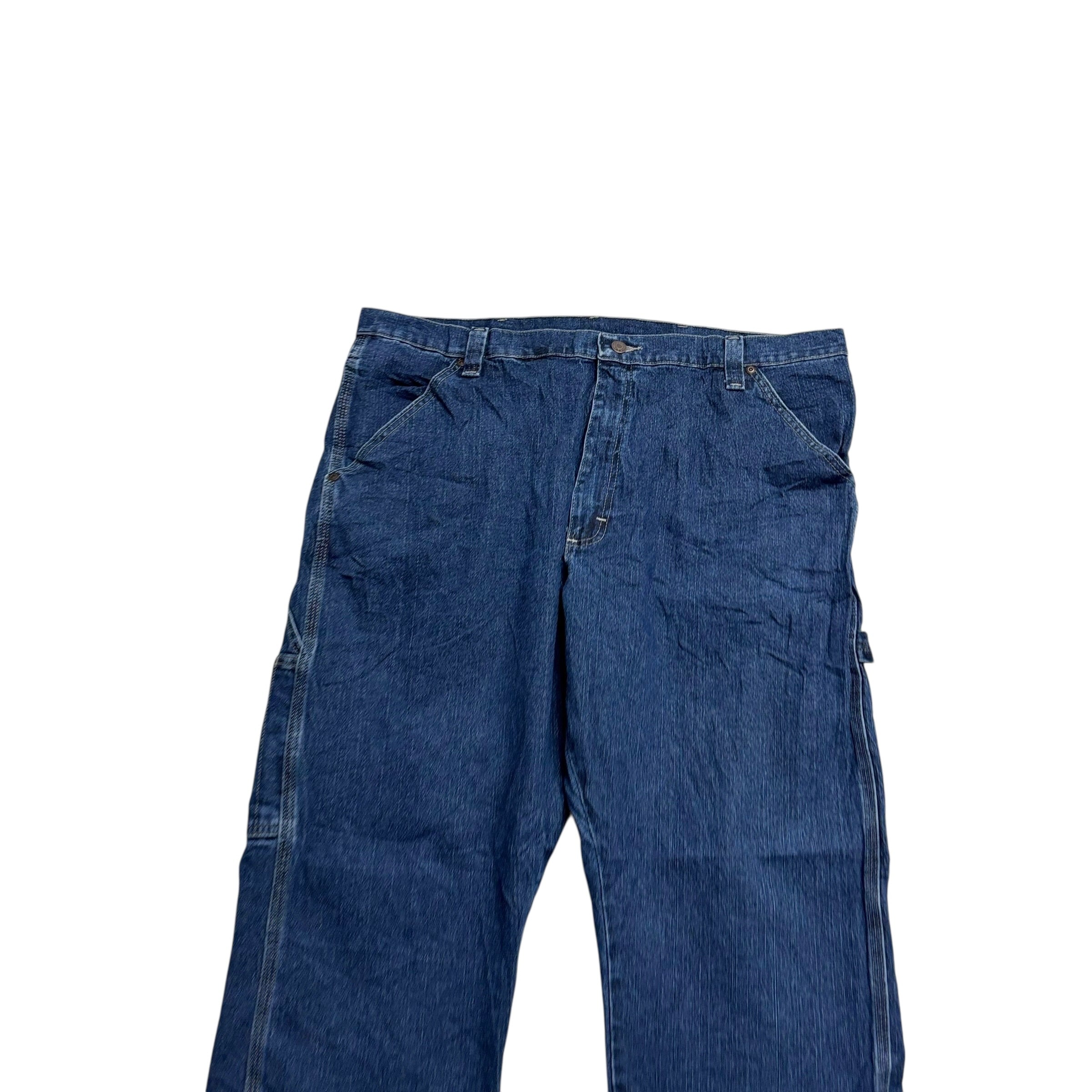 Wrangler Carpenter Jeans W40 L30 Mens Dark Blue Relaxed Straight Fit Stretch (E)