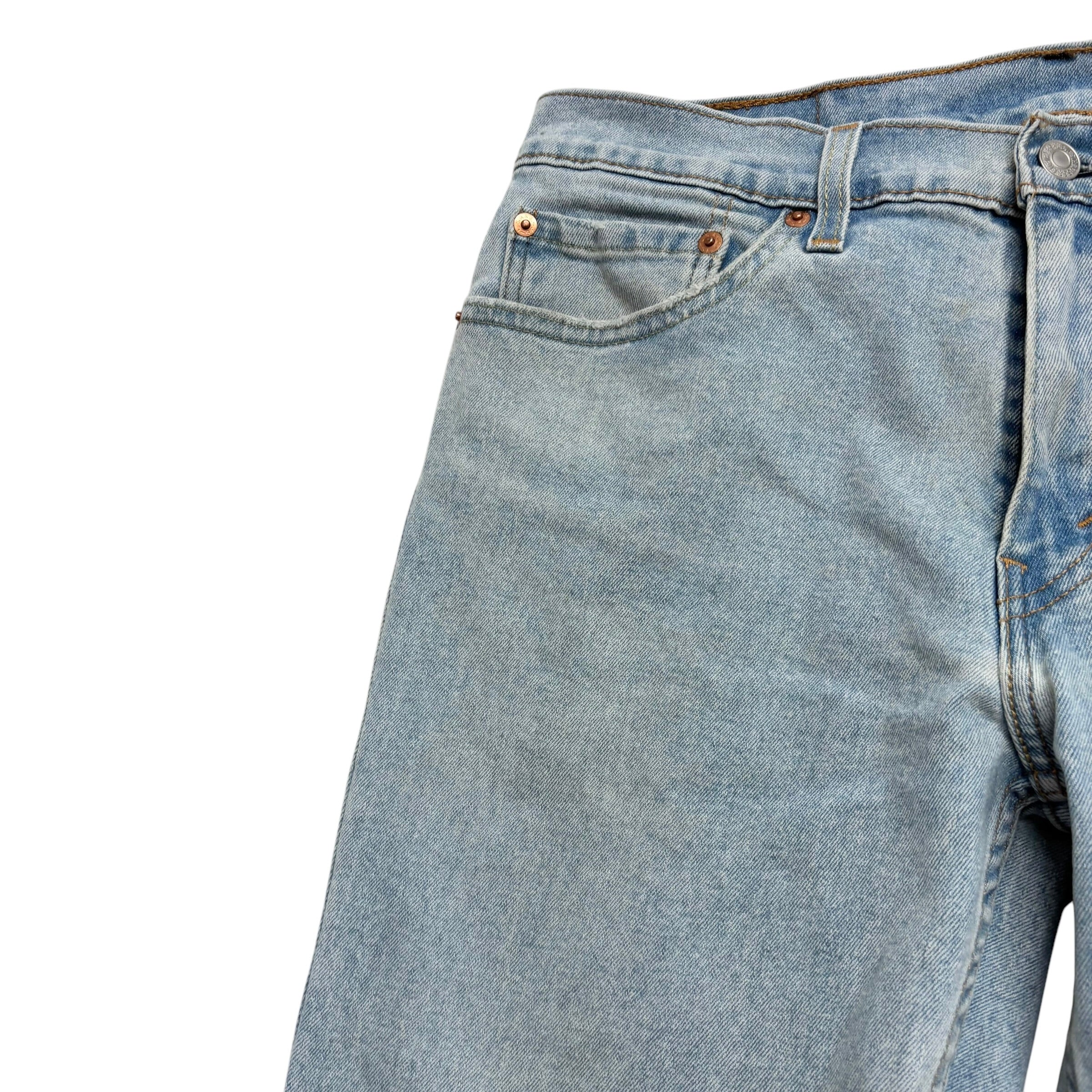 Levis 511 Jeans W32 L32 Mens Light Blue Slim Fit Distressed Stretch Denim