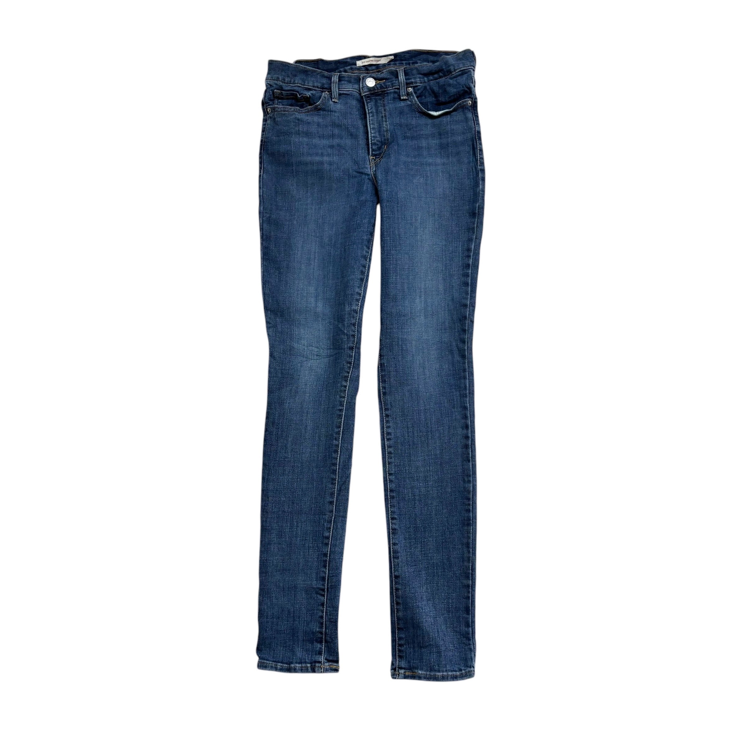 Levis 311 Jeans W29 L32 Womens Mid Blue Shaping Skinny Fit Stretch Denim (E)