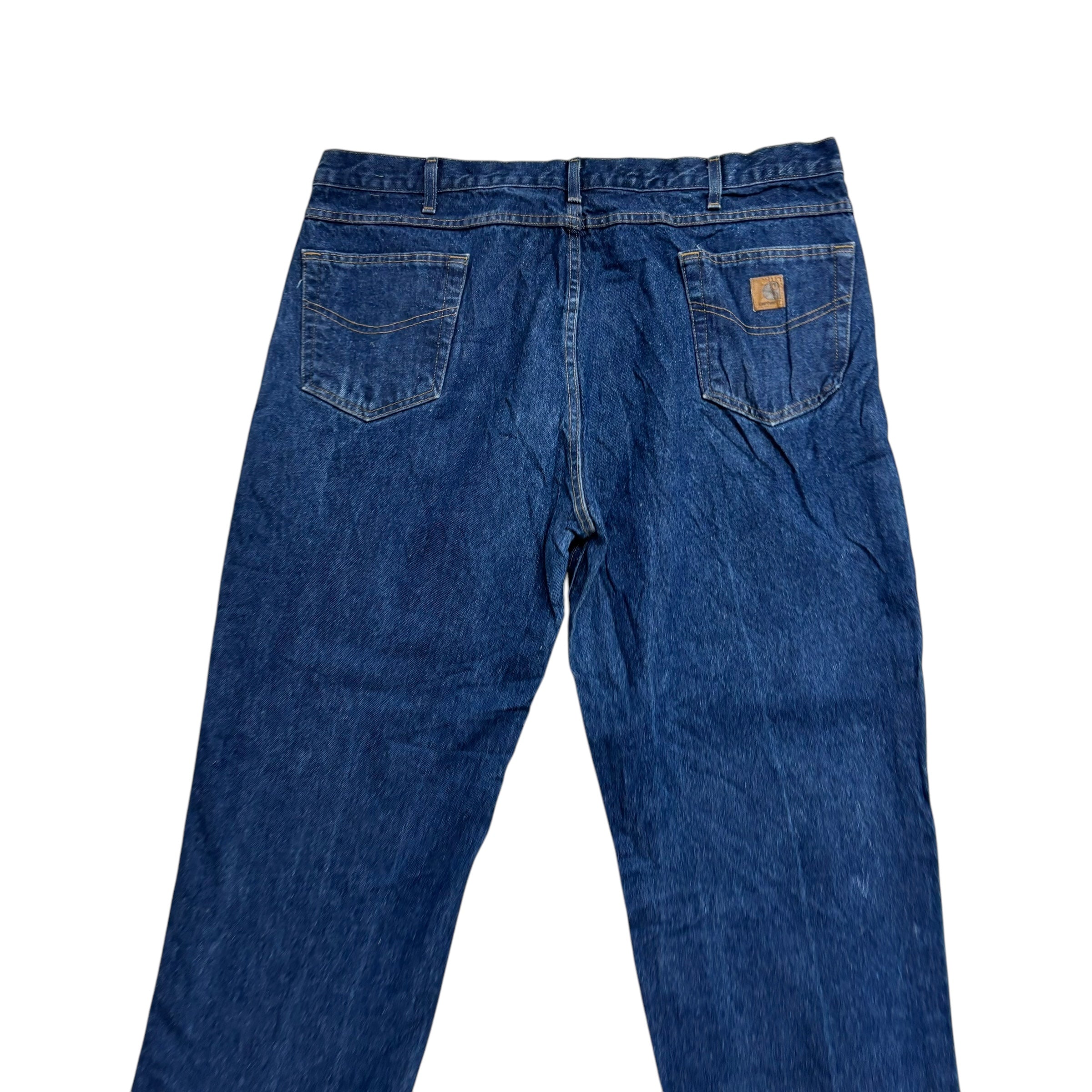 Carhartt Jeans W42 L30 Mens Mid Blue Relaxed Straight Fit Denim (E)