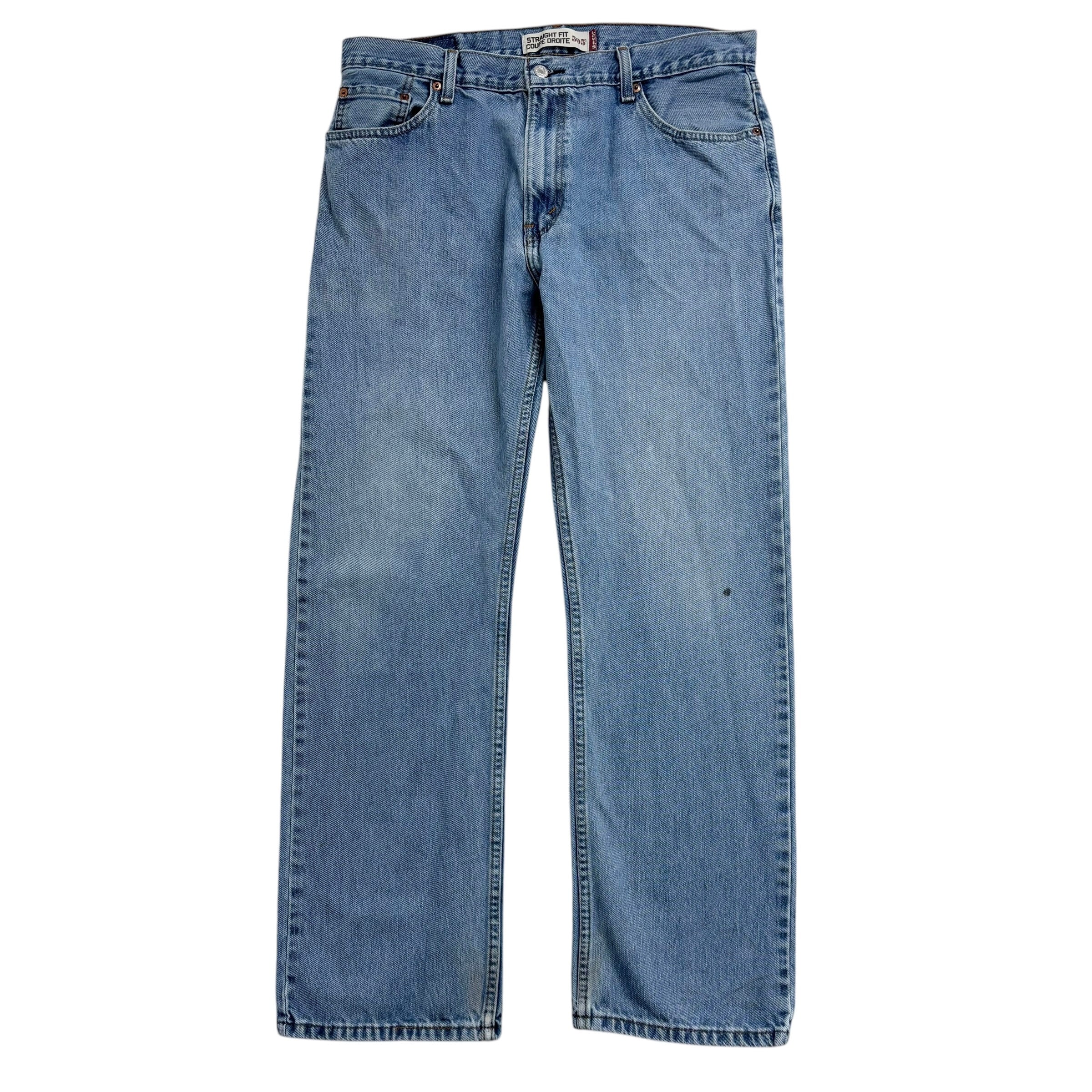 Levis 505 Jeans W36 L32 Mens Light Blue Regular Straight Fit Vintage Denim (F)