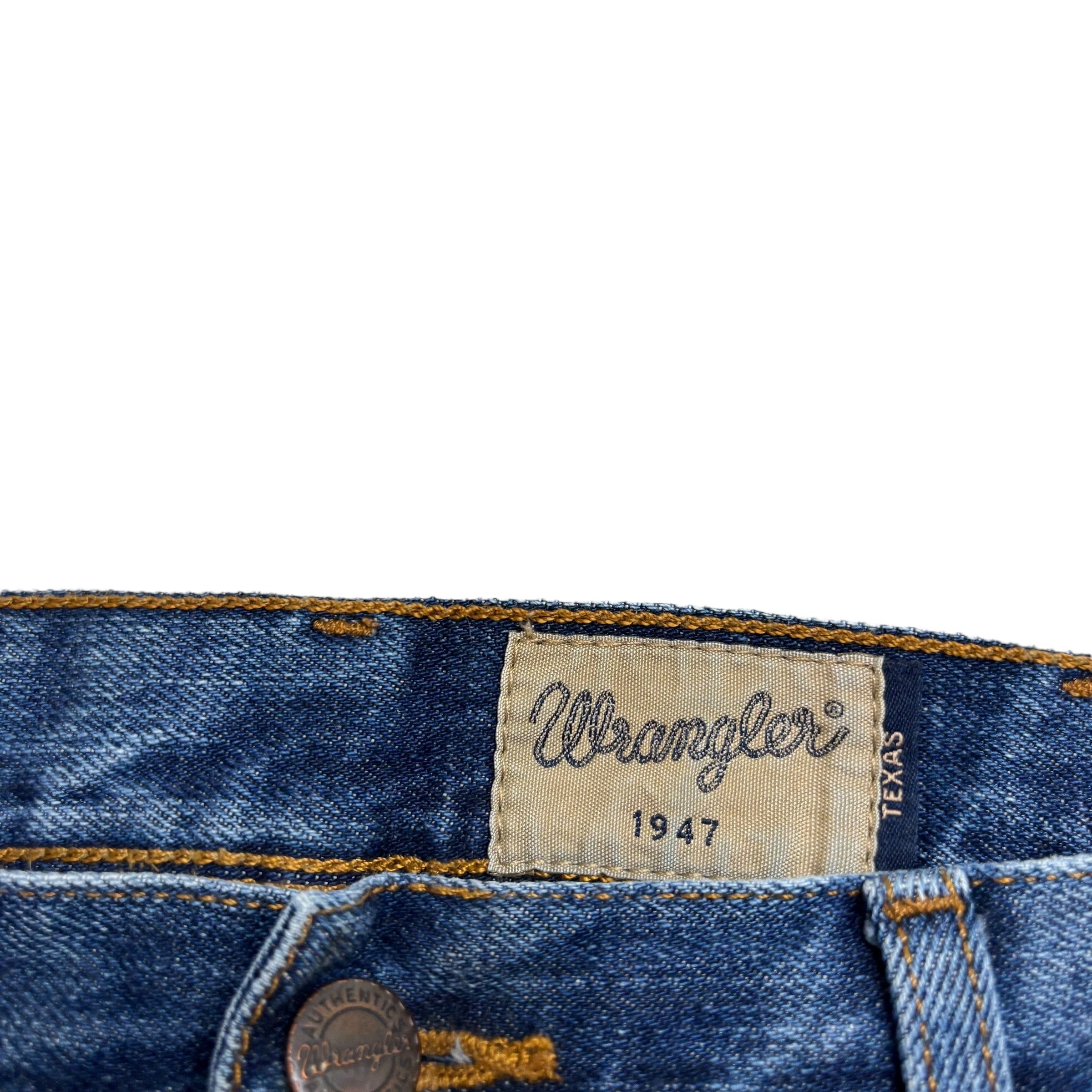 Wrangler Texas Jeans W32 L32 Mens Mid Blue Regular Straight Fit Denim (E)
