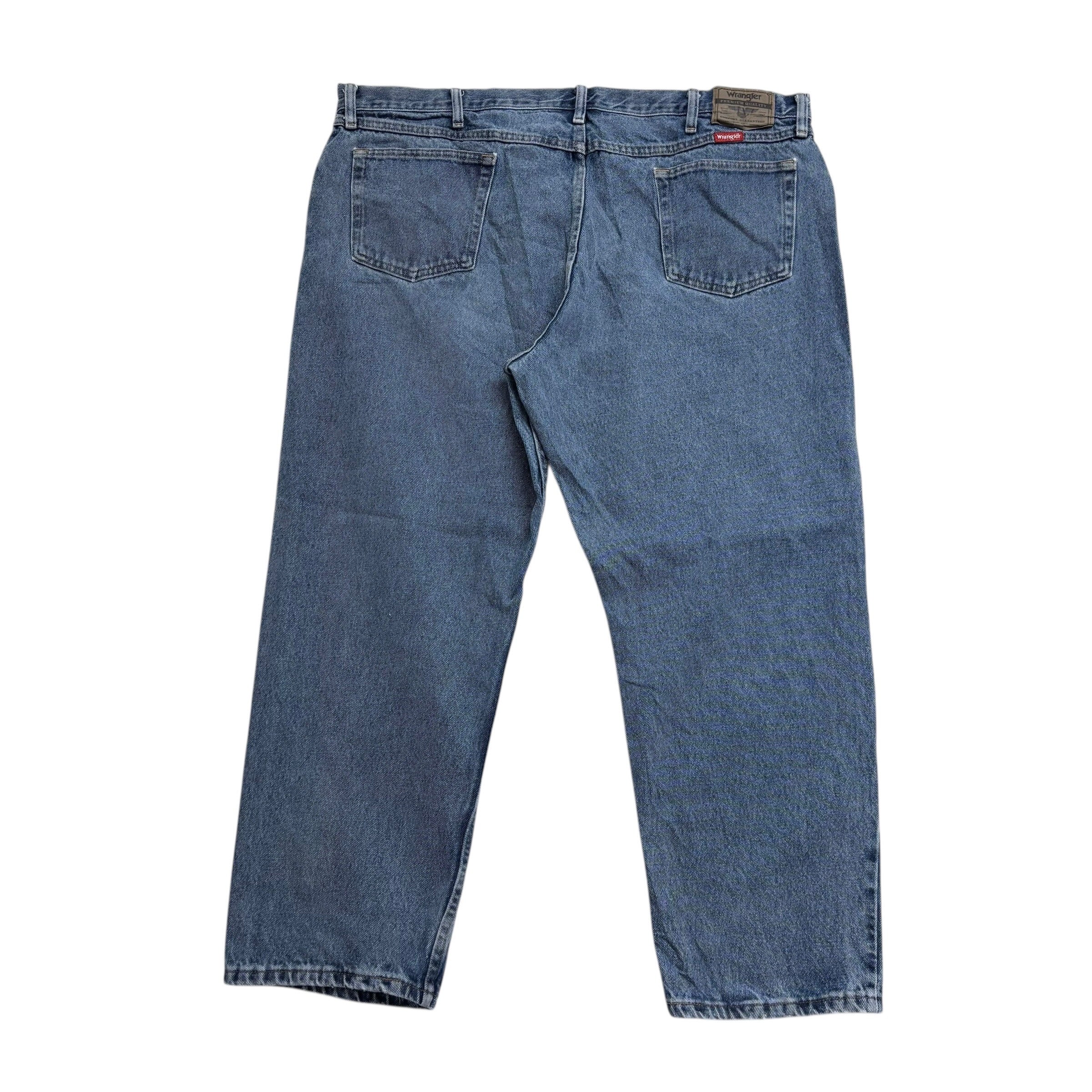 Wrangler Jeans W44 L30 Mens Mid Blue Relaxed Straight Fit Baggy Denim (E)