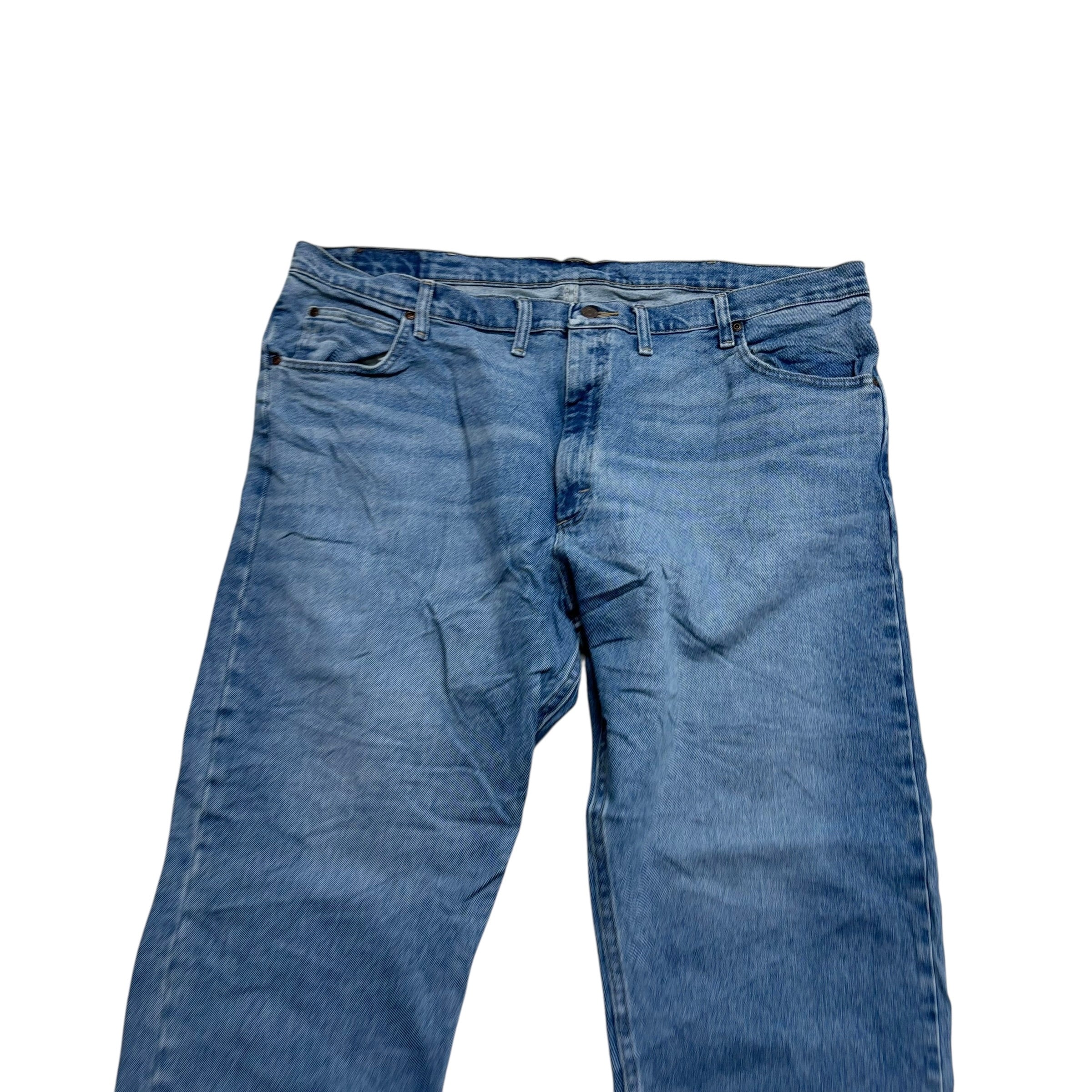 Wrangler Jeans W44 L30 Mens Light Blue Relaxed Straight Fit Stretch Denim (E)