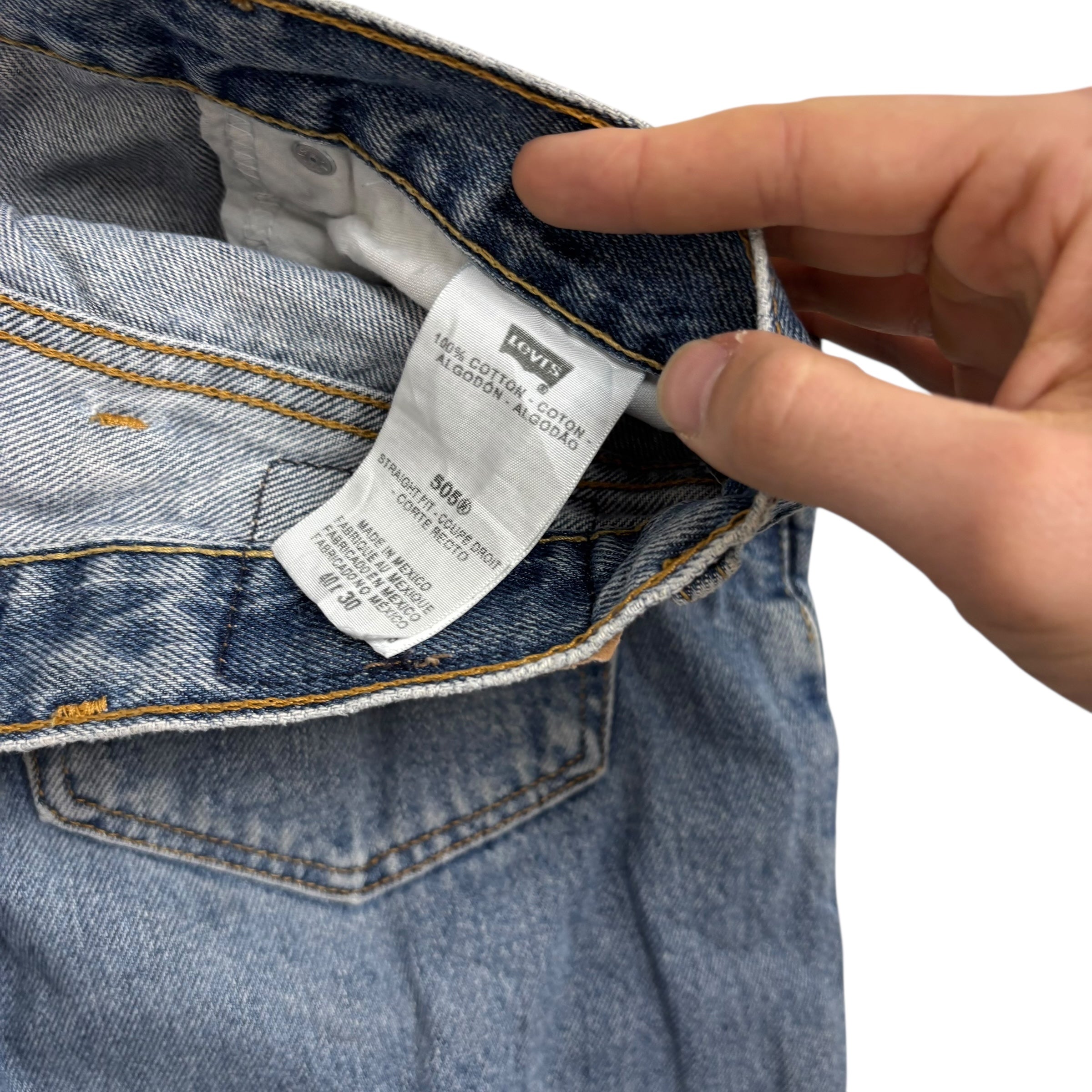 Levis 505 Jeans W40 L30 Mens Mid Blue Regular Straight Fit Vintage Denim (F)