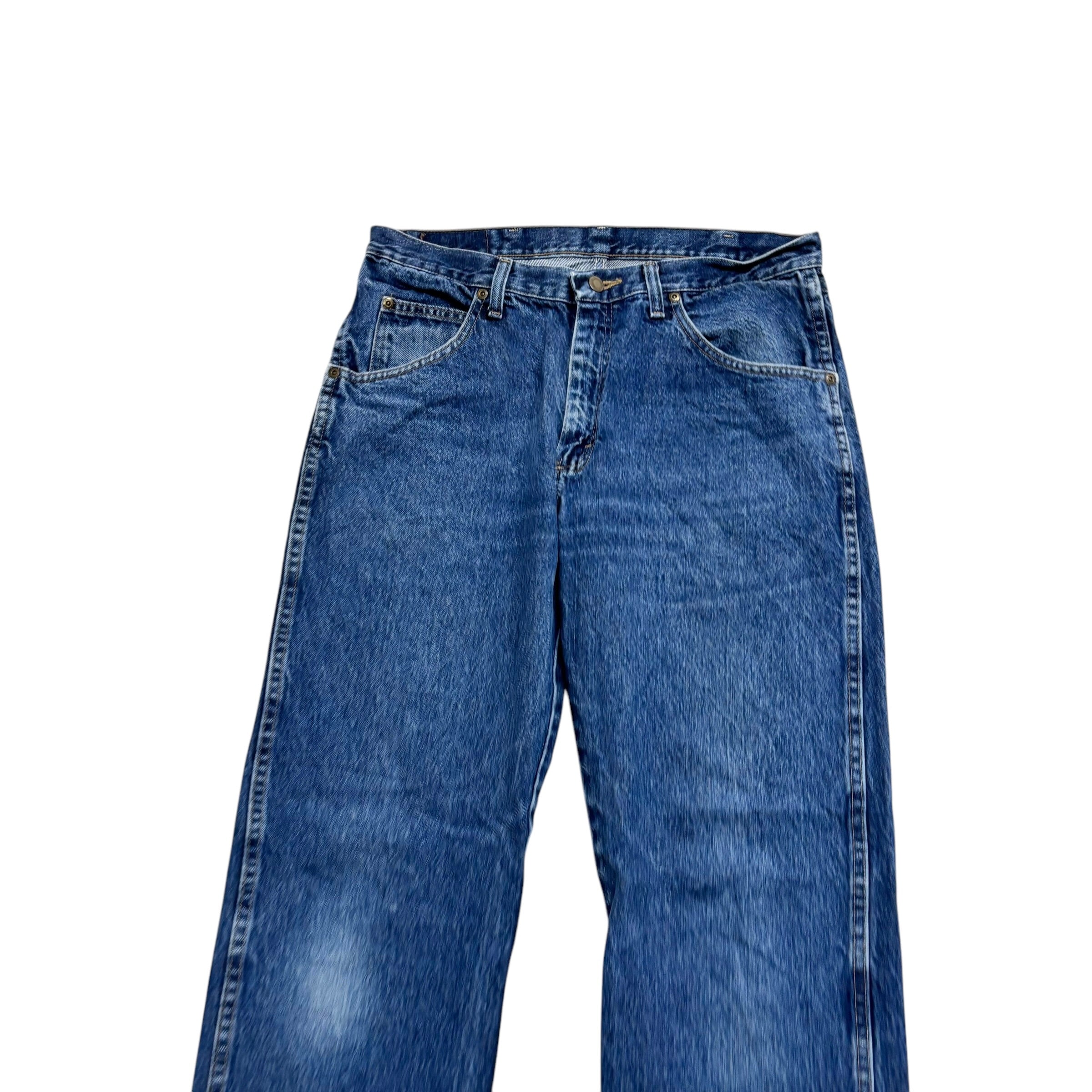 Wrangler Jeans W33 L30 Mens Mid Blue Regular Straight Fit Denim
