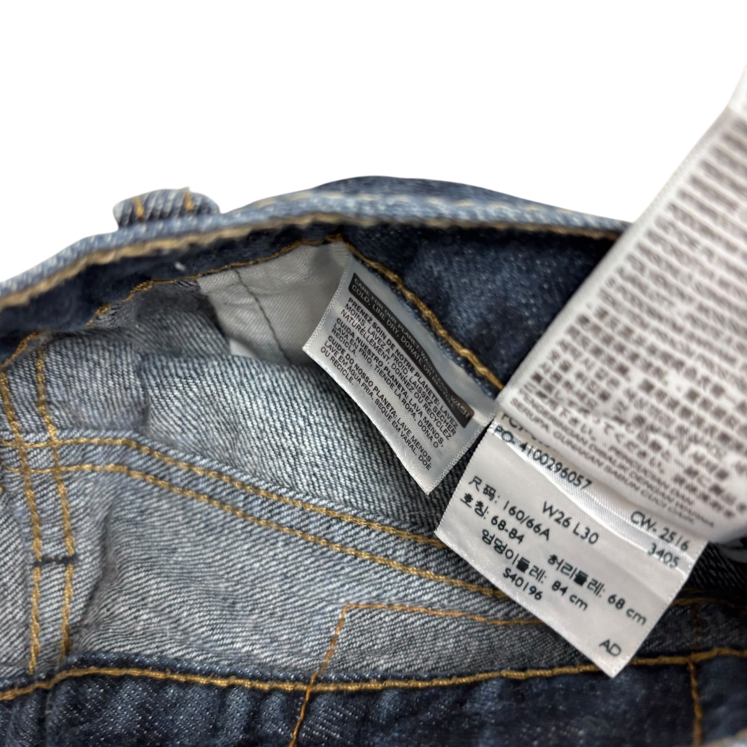 Levis 514 Jeans W26 L30 Mens Dark Blue Regular Straight Fit Denim