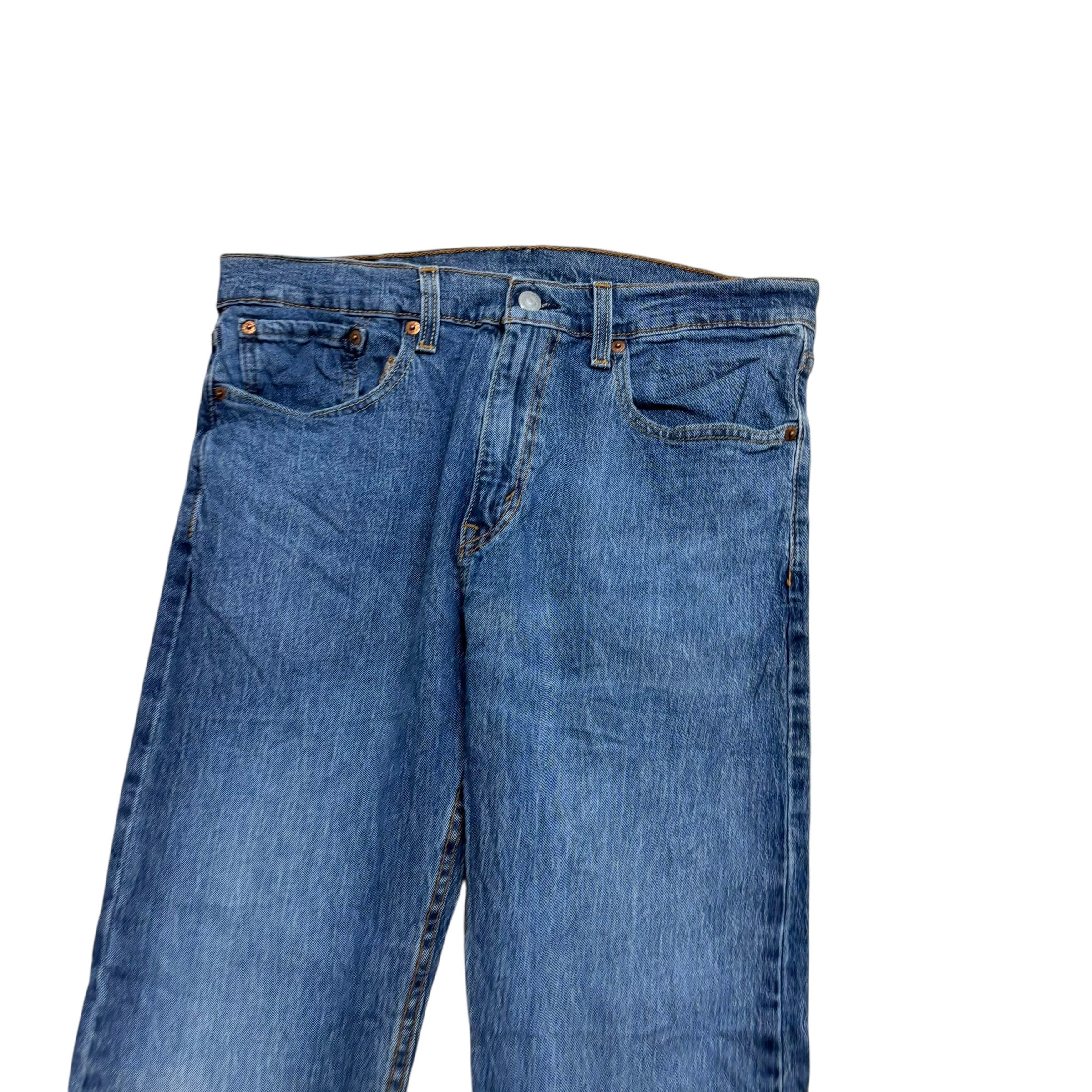 Levis 502 Jeans W32 L30 Mens Mid Blue Regular Tapered Fit Stretch Denim