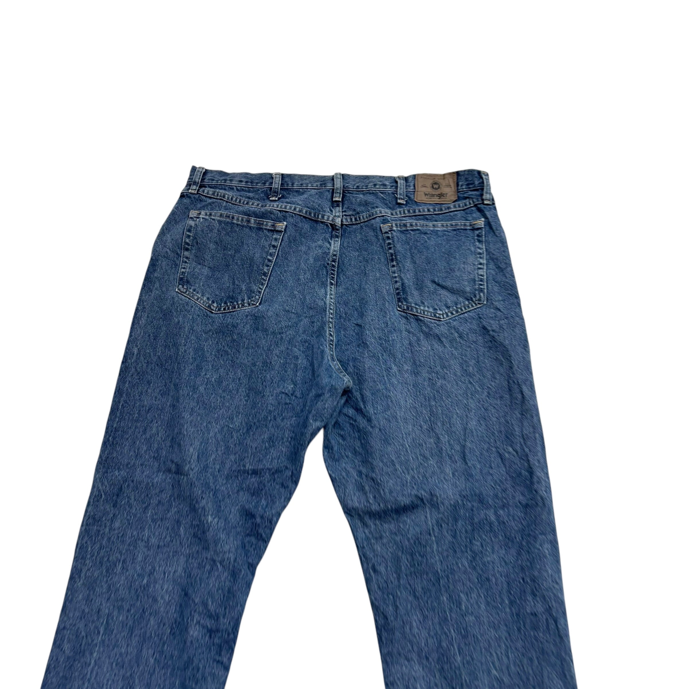 Wrangler Jeans W42 L30 Mens Mid Blue Relaxed Straight Fit Baggy Denim (E)