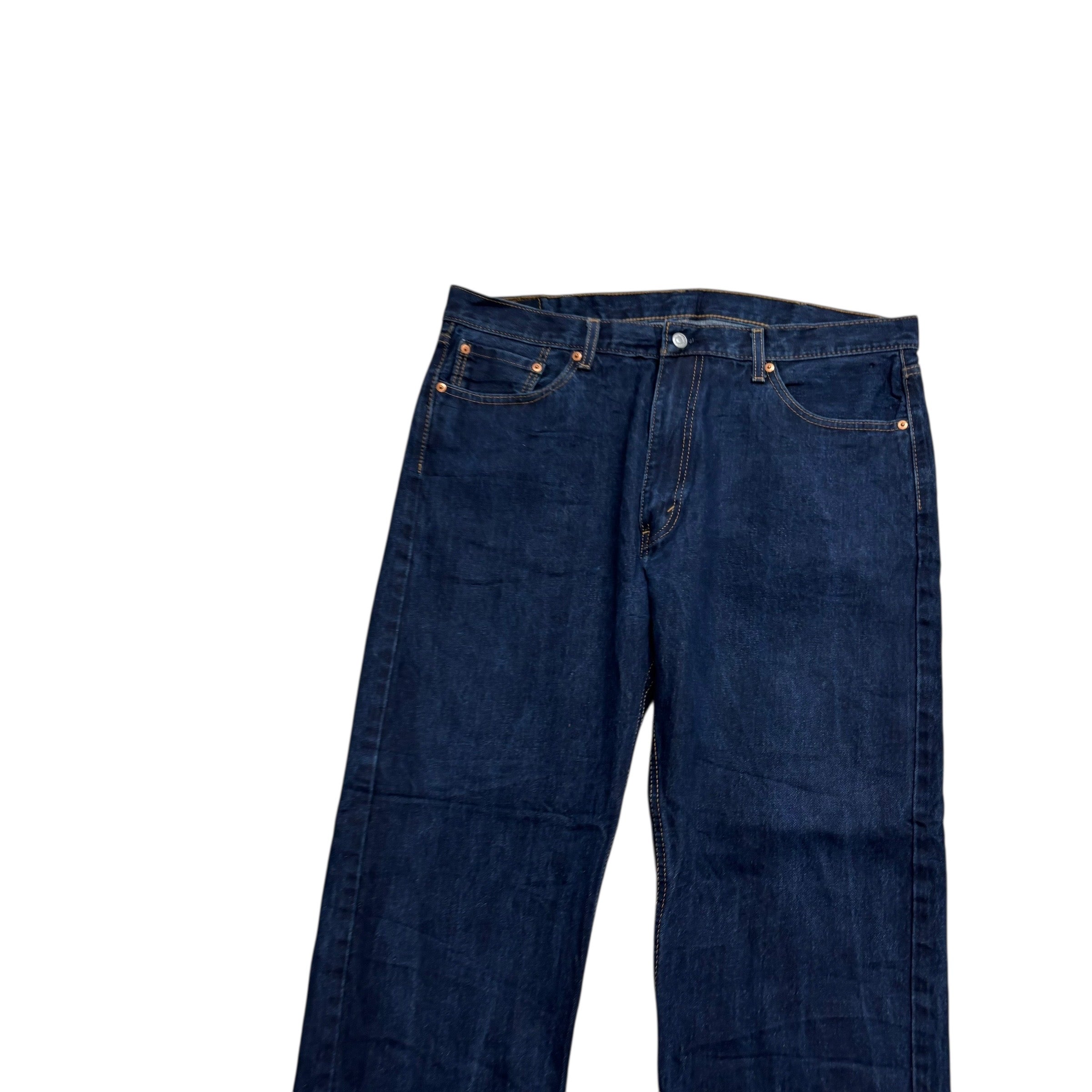 Levis 505 Jeans W40 L30 Mens Dark Blue Regular Straight Fit Denim (E)