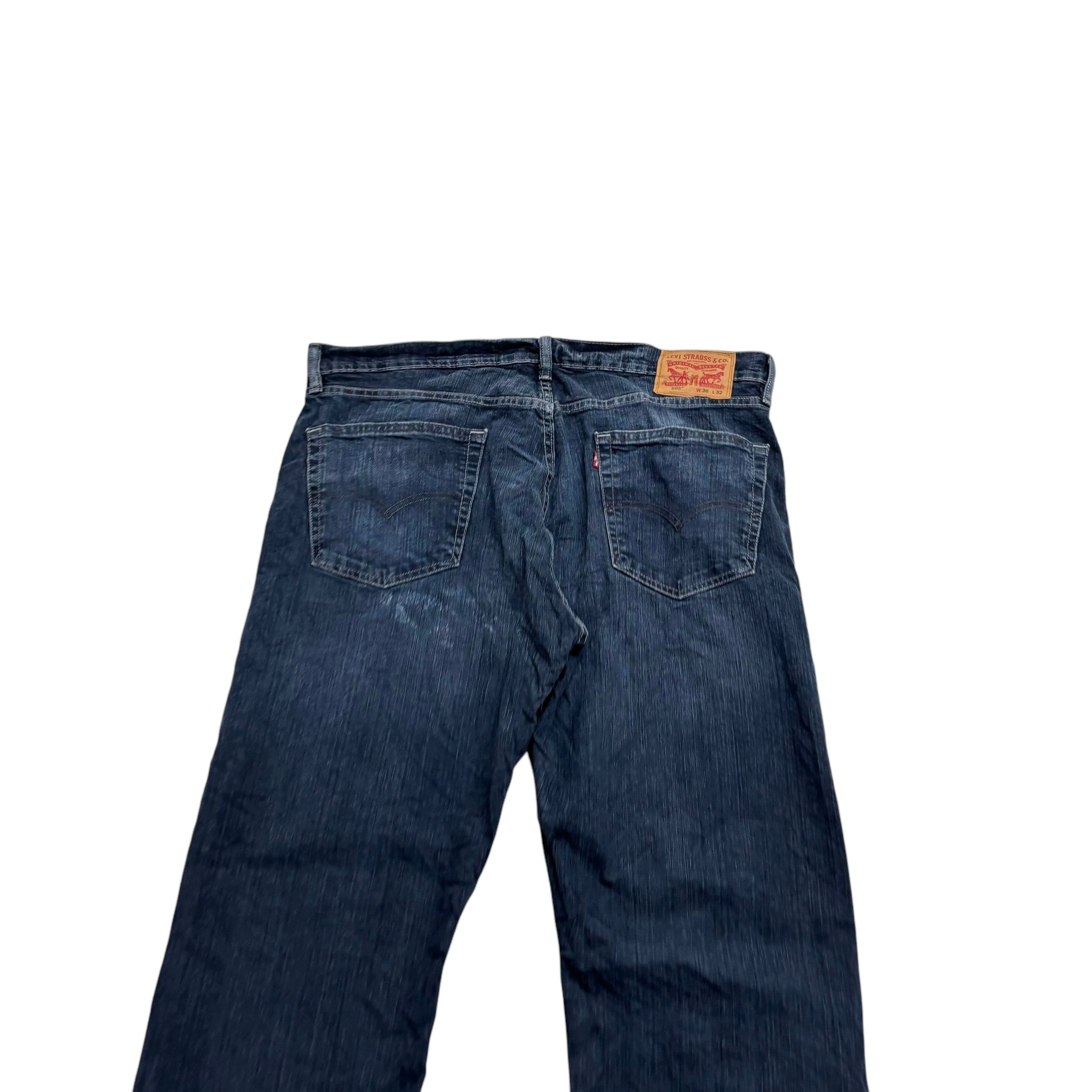 Levis 505 Jeans W38 L32 Mens Dark Blue Regular Straight Fit Stretch Denim