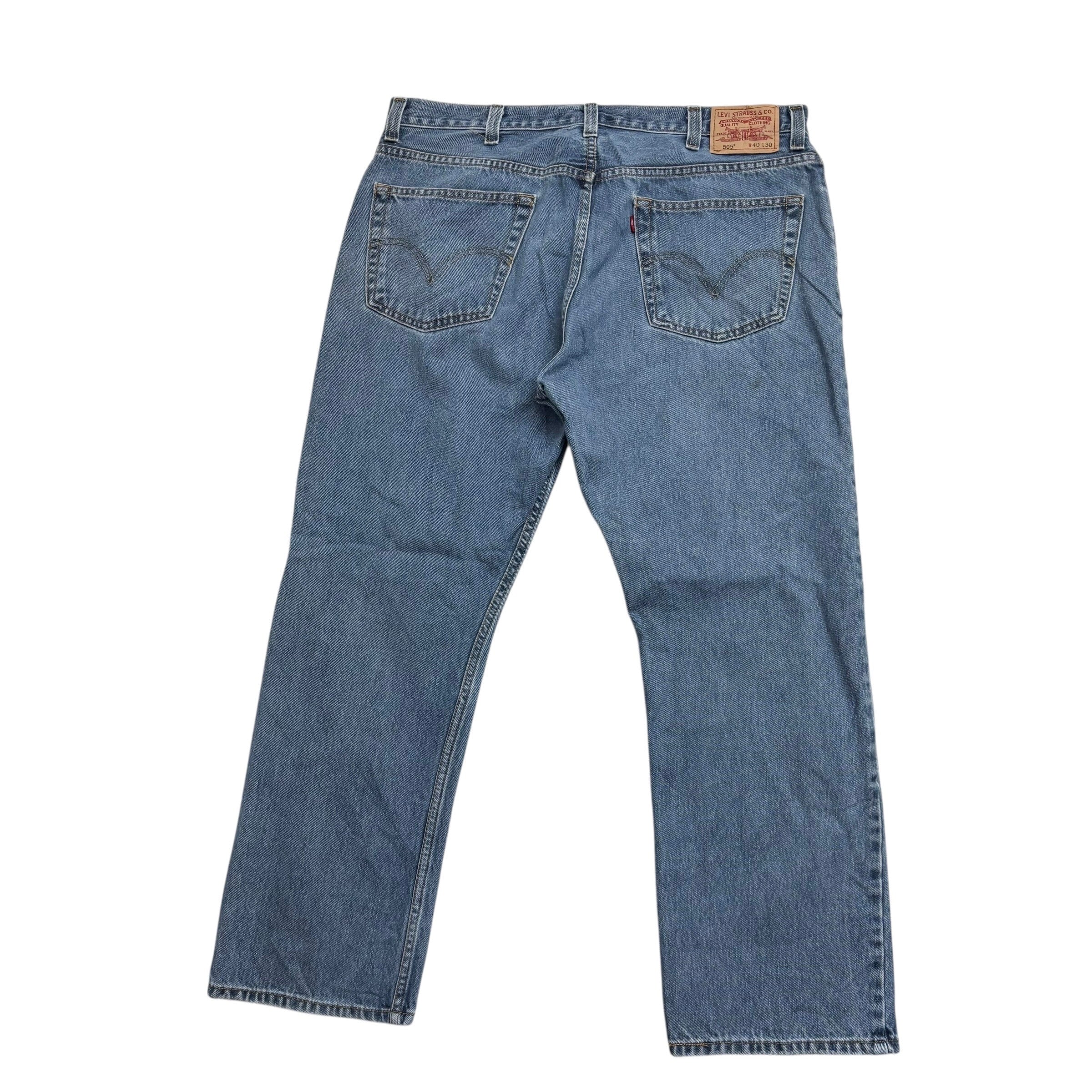 Levis 505 Jeans W40 L30 Mens Mid Blue Regular Straight Fit Vintage Denim