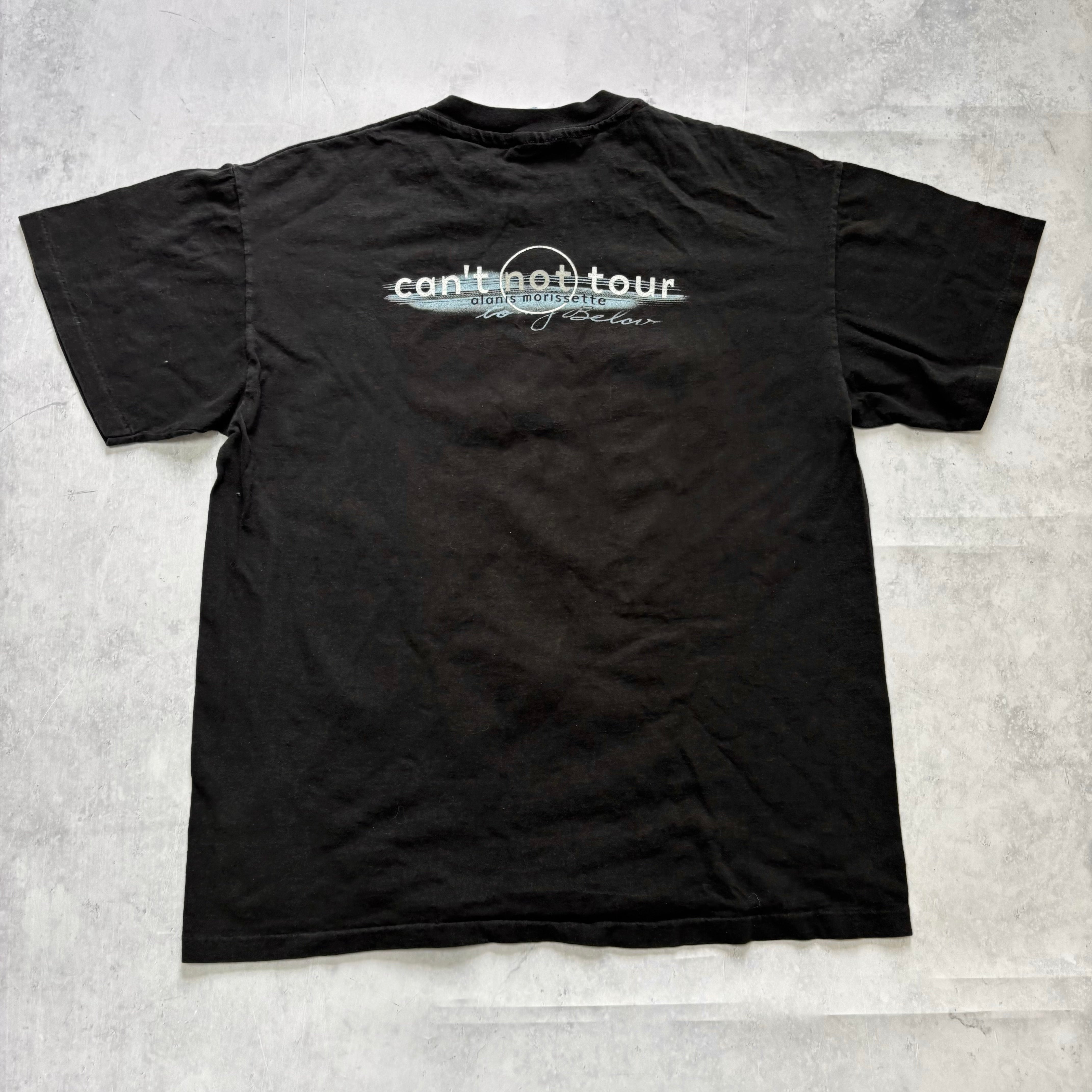 Vintage T Shirt Womens Large Black Alanis Morissette Tour Concert Music (E)