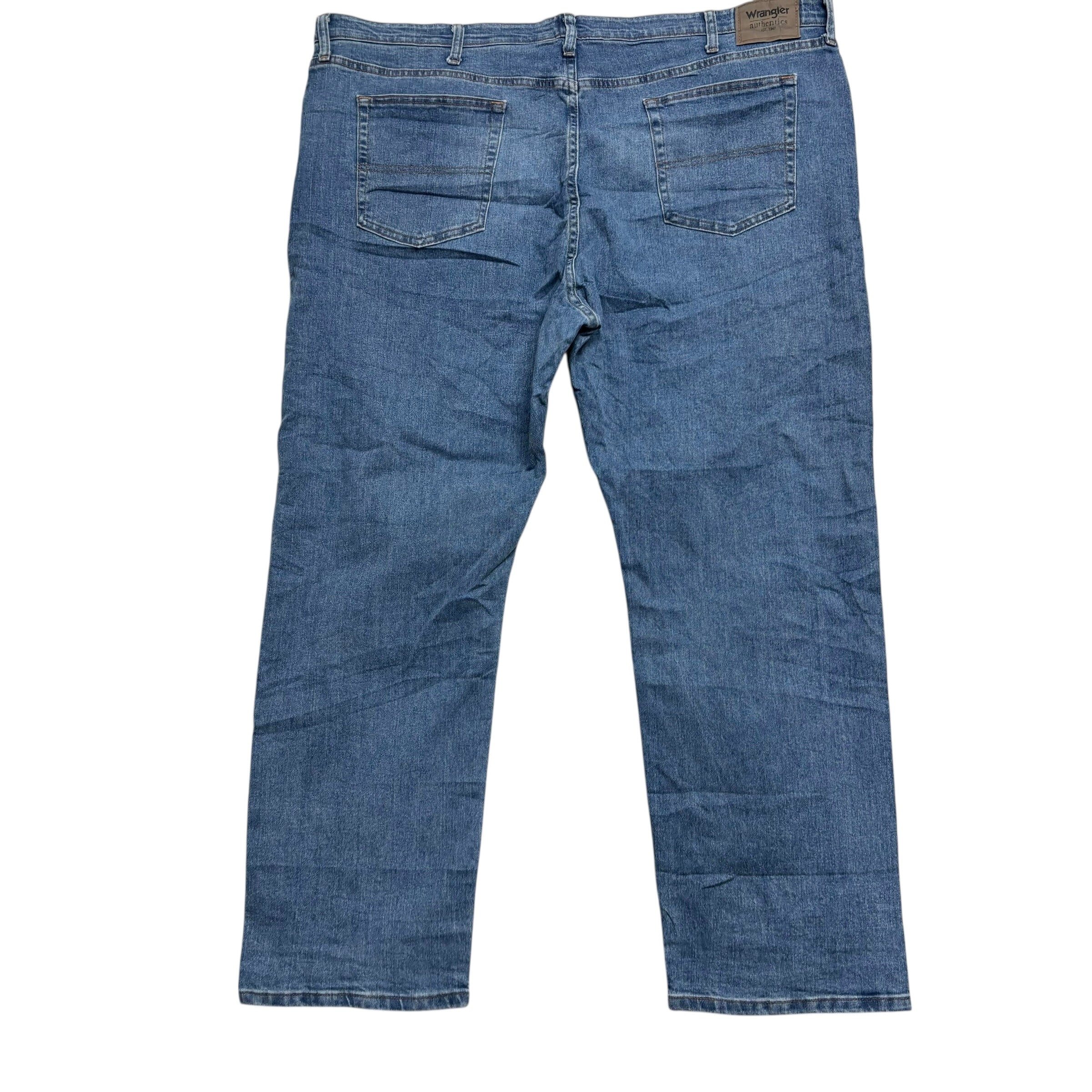 Wrangler Jeans W48 L30 Mens Mid Blue Regular Straight Fit Stretch Denim (E)