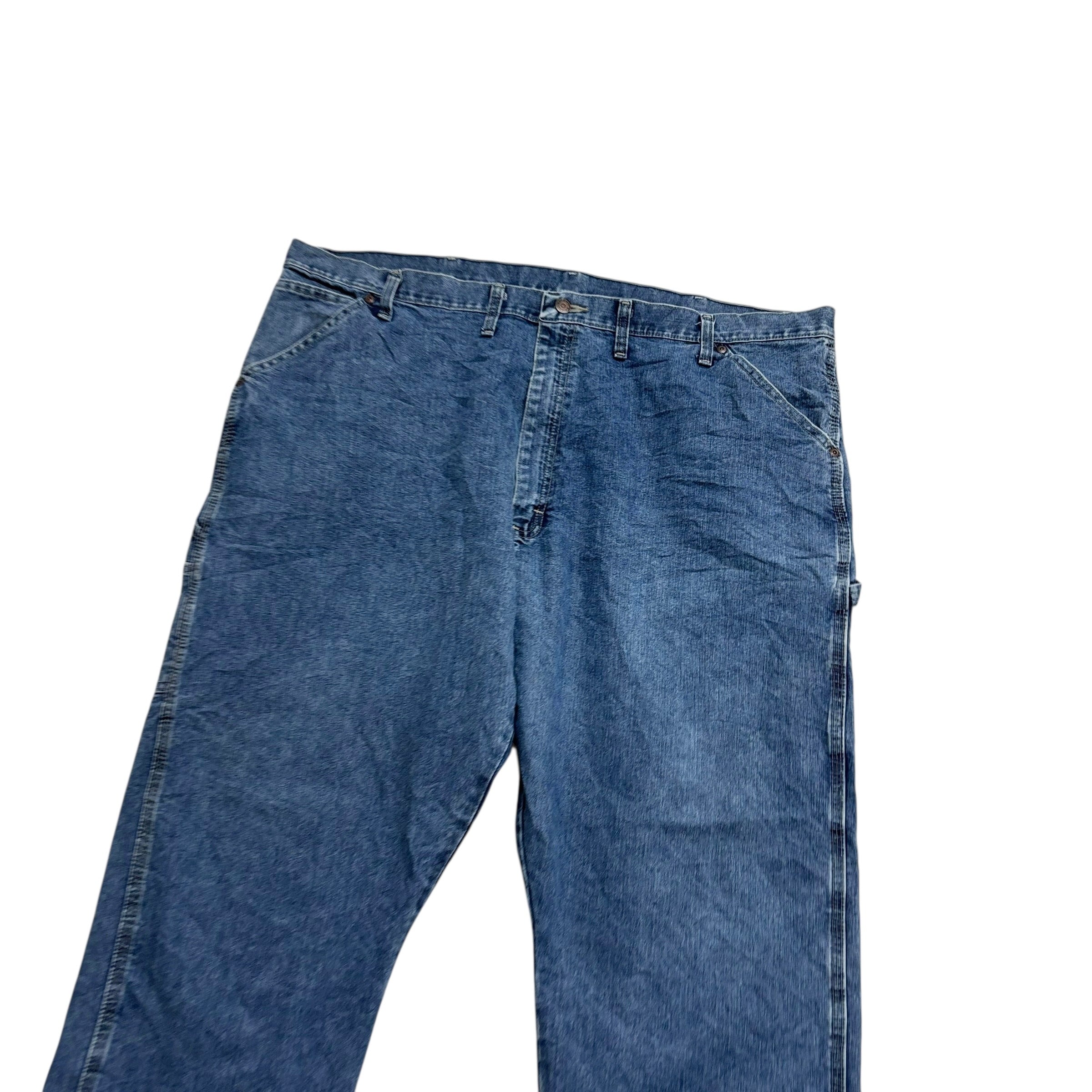 Wrangler Carpenter Jeans W44 L30 Mens Mid Blue Relaxed Straight Fit Denim