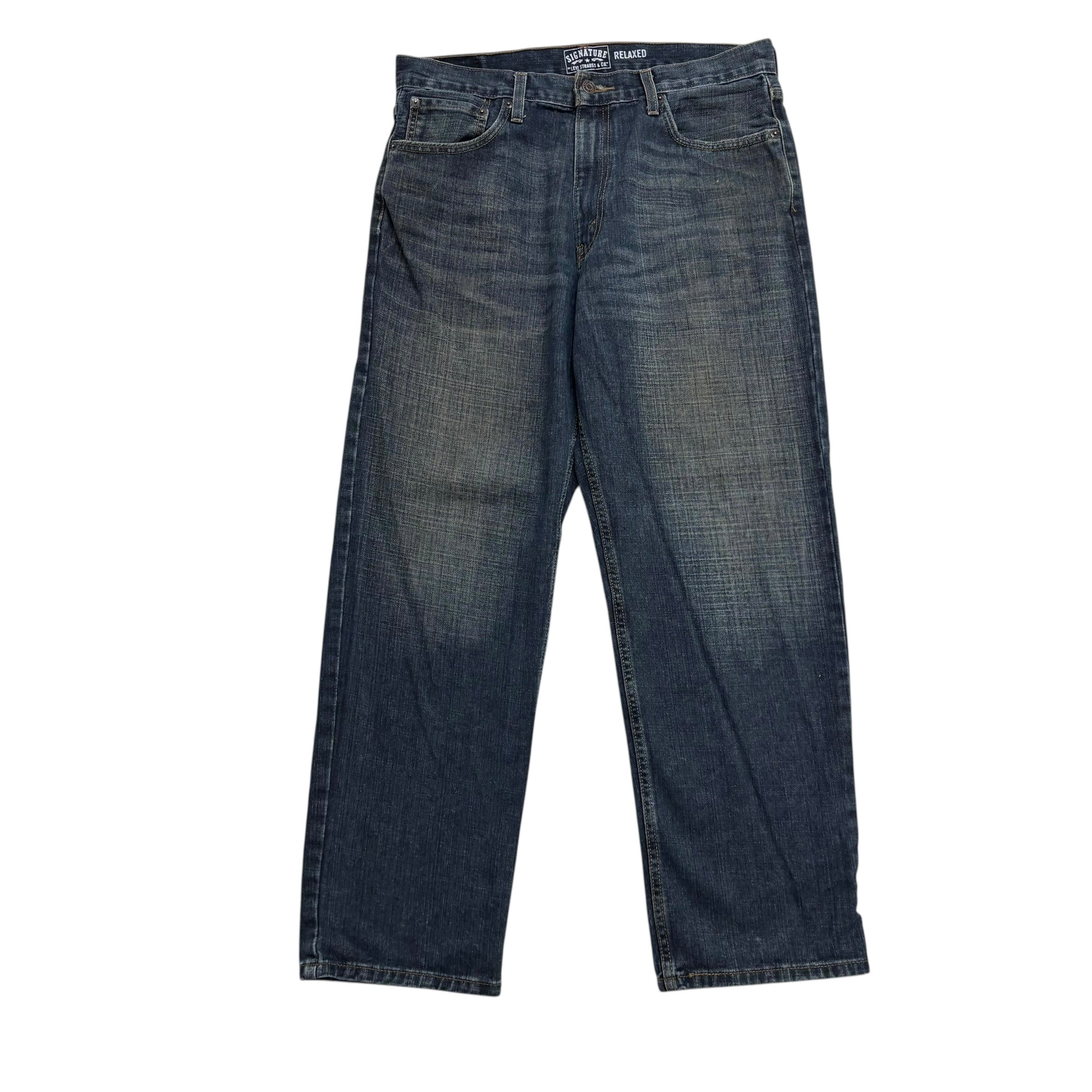 Levis Signature Jeans W34 L30 Mens Dark Blue Relaxed Baggy Fit Vintage (E)