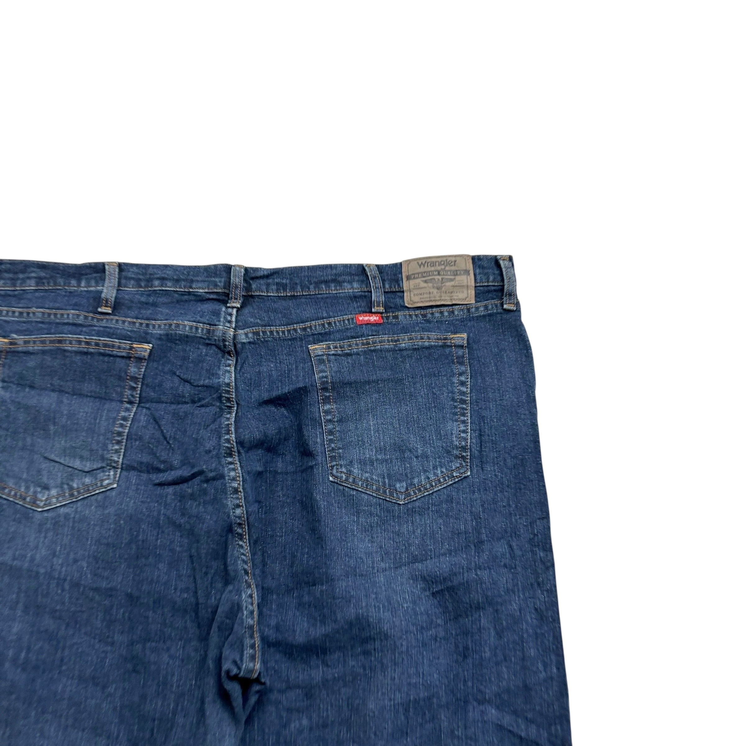 Wrangler Jeans W44 L30 Mens Dark Blue Relaxed Straight Fit Stretch Denim (E)