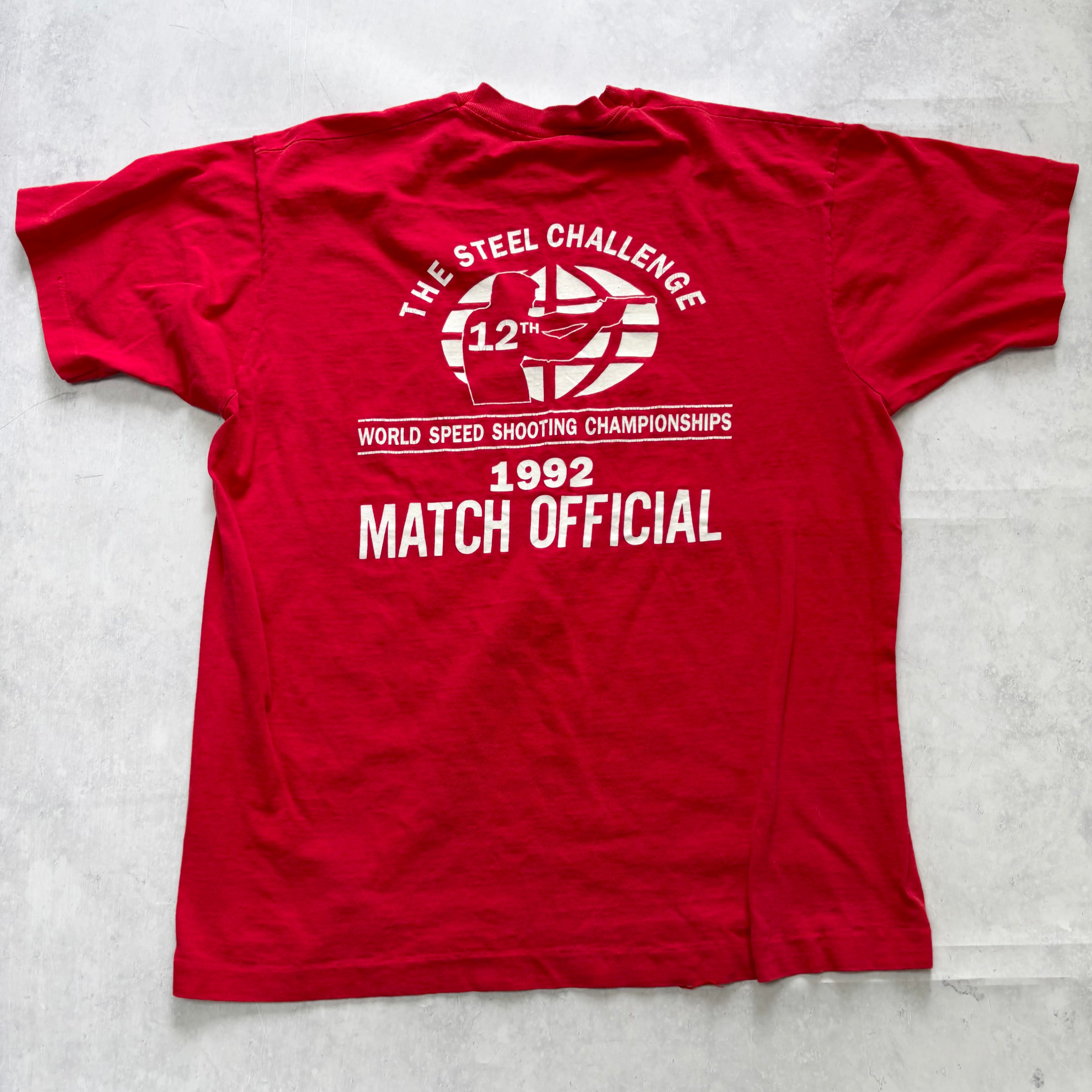 Vintage T Shirt Mens Large Red Single Stitch Graphic Print 90s USA (E)