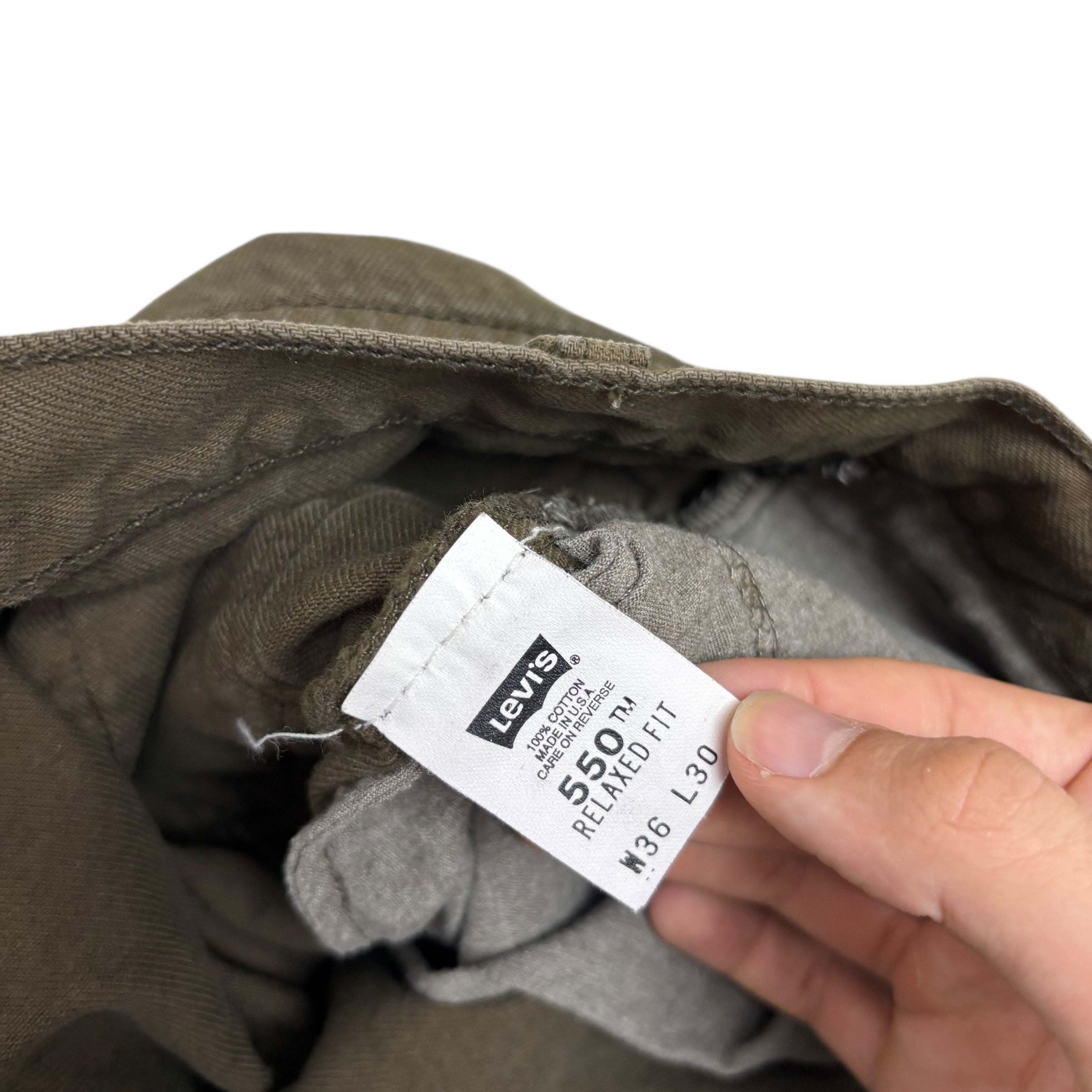 Levis 550 Jeans W36 L30 Mens Green Relaxed Straight Fit Made In USA Vintage (E)