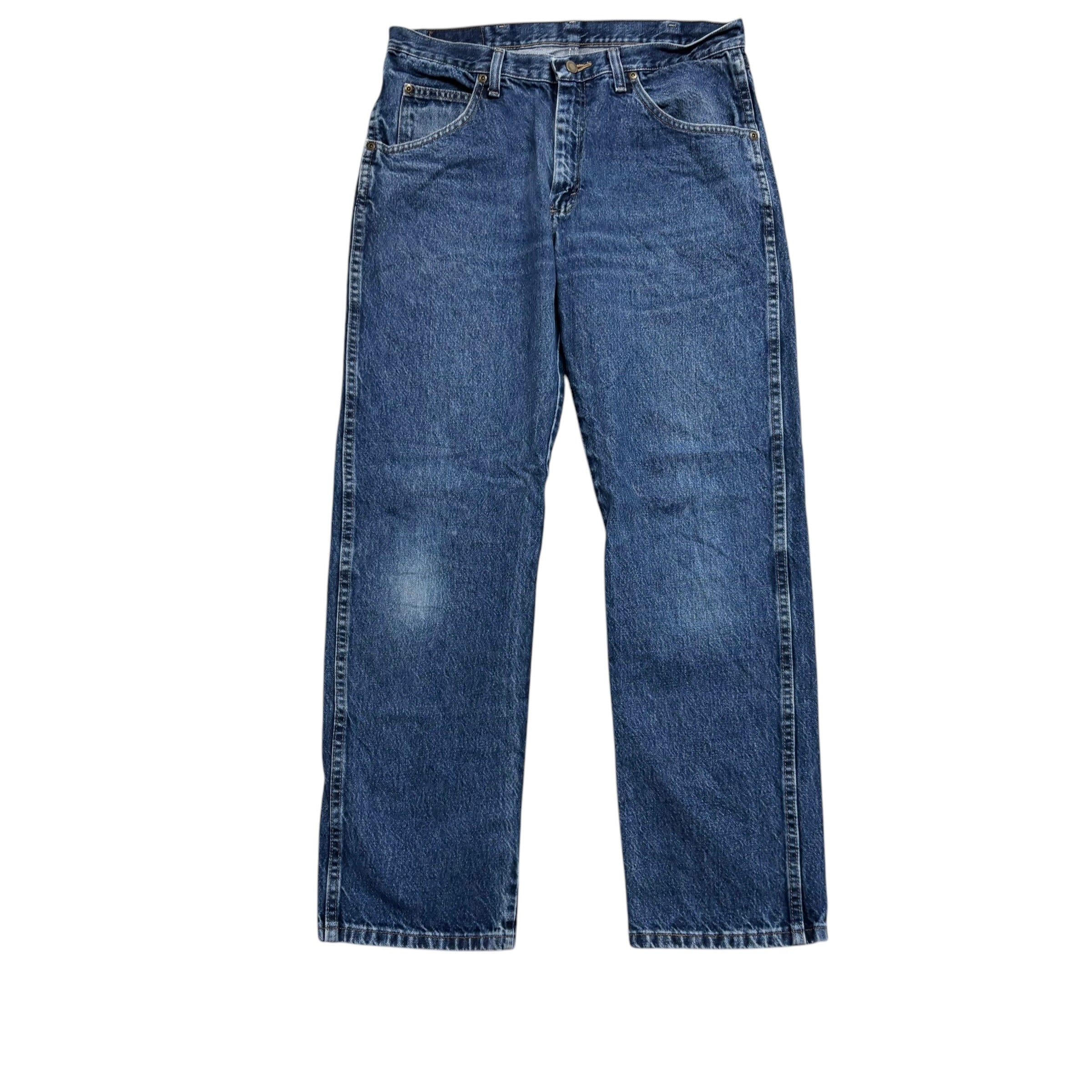 Wrangler Jeans W33 L30 Mens Mid Blue Regular Straight Fit Denim