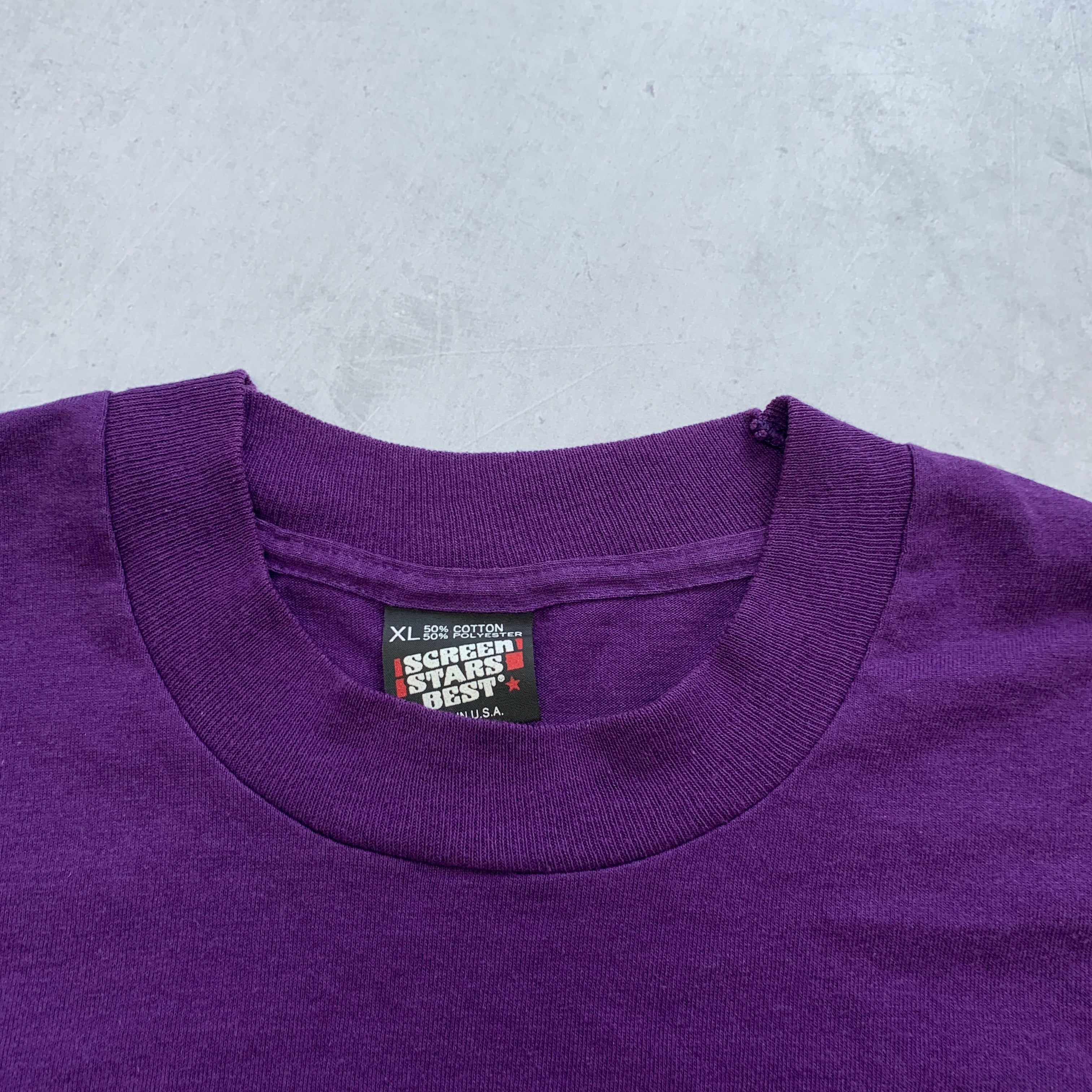 Vintage T Shirt Mens Large Purple Single Stitch Graphic Print 90s USA