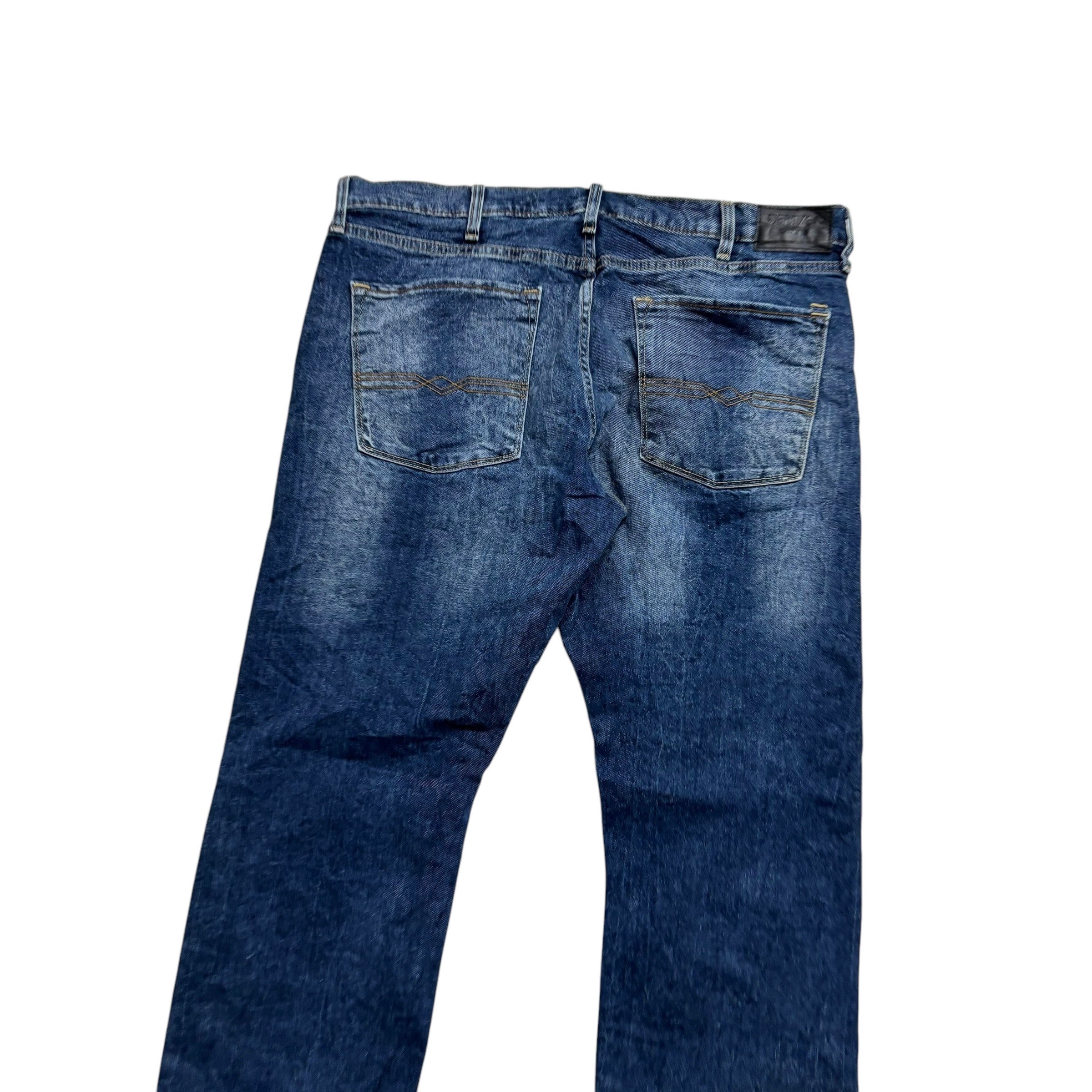 Levis Denizen Jeans W38 L30 Mens Mid Blue Slim Straight Fit Stretch Denim (E)