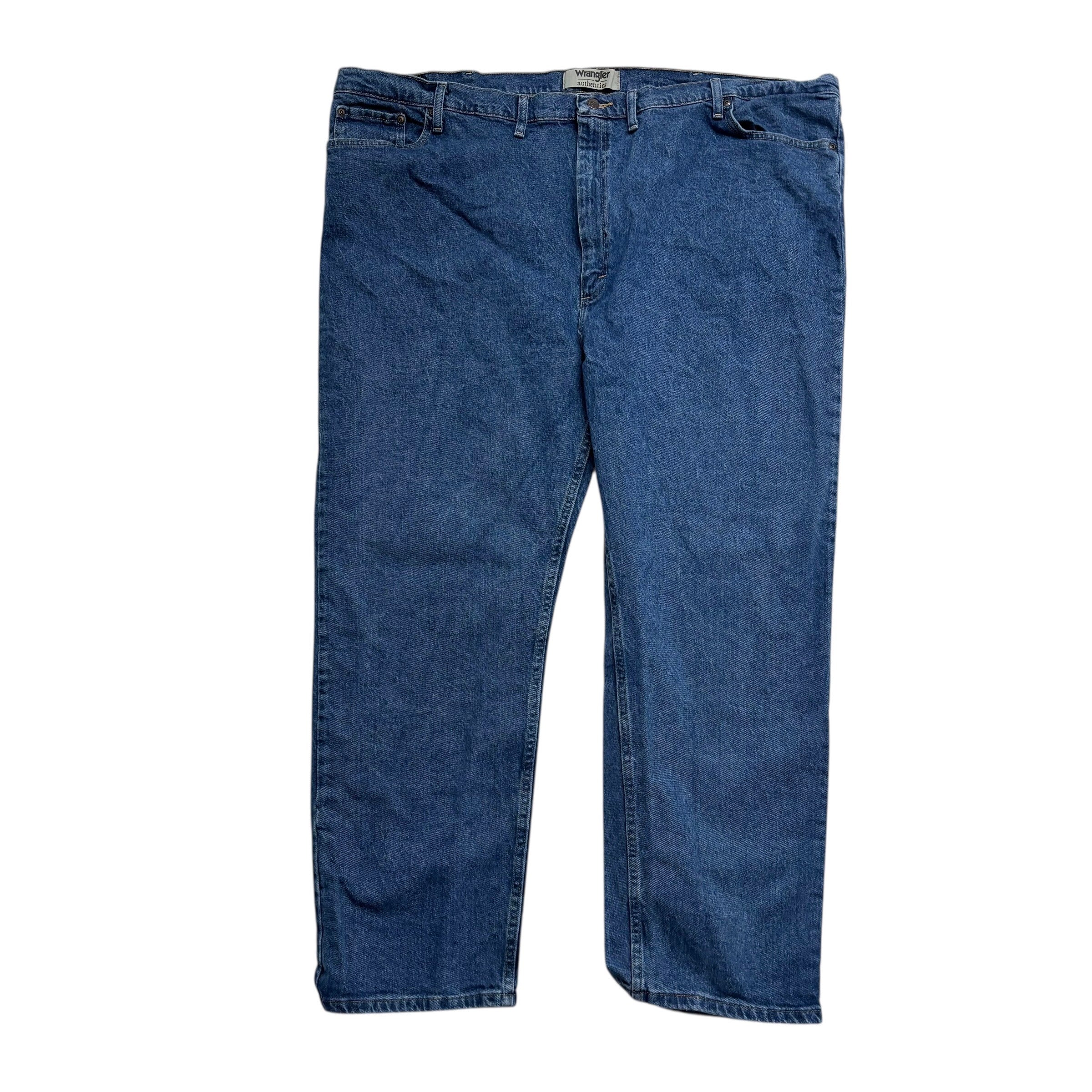 Wrangler Jeans W52 L30 Mens Mid Blue Regular Straight Fit Stretch Denim (E)