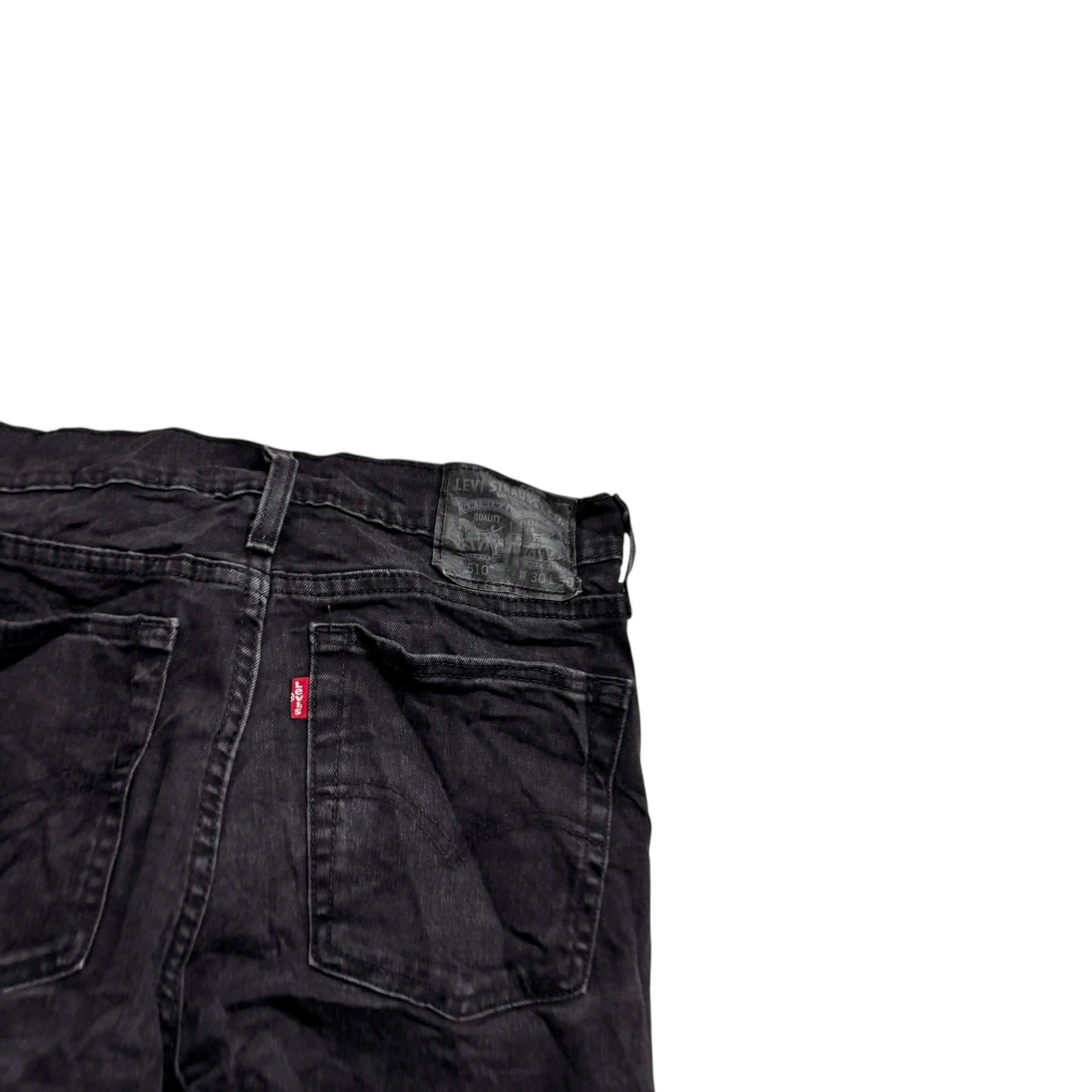 Levis 510 Jeans W30 L28 Mens Black Skinny Fit Stretch Denim