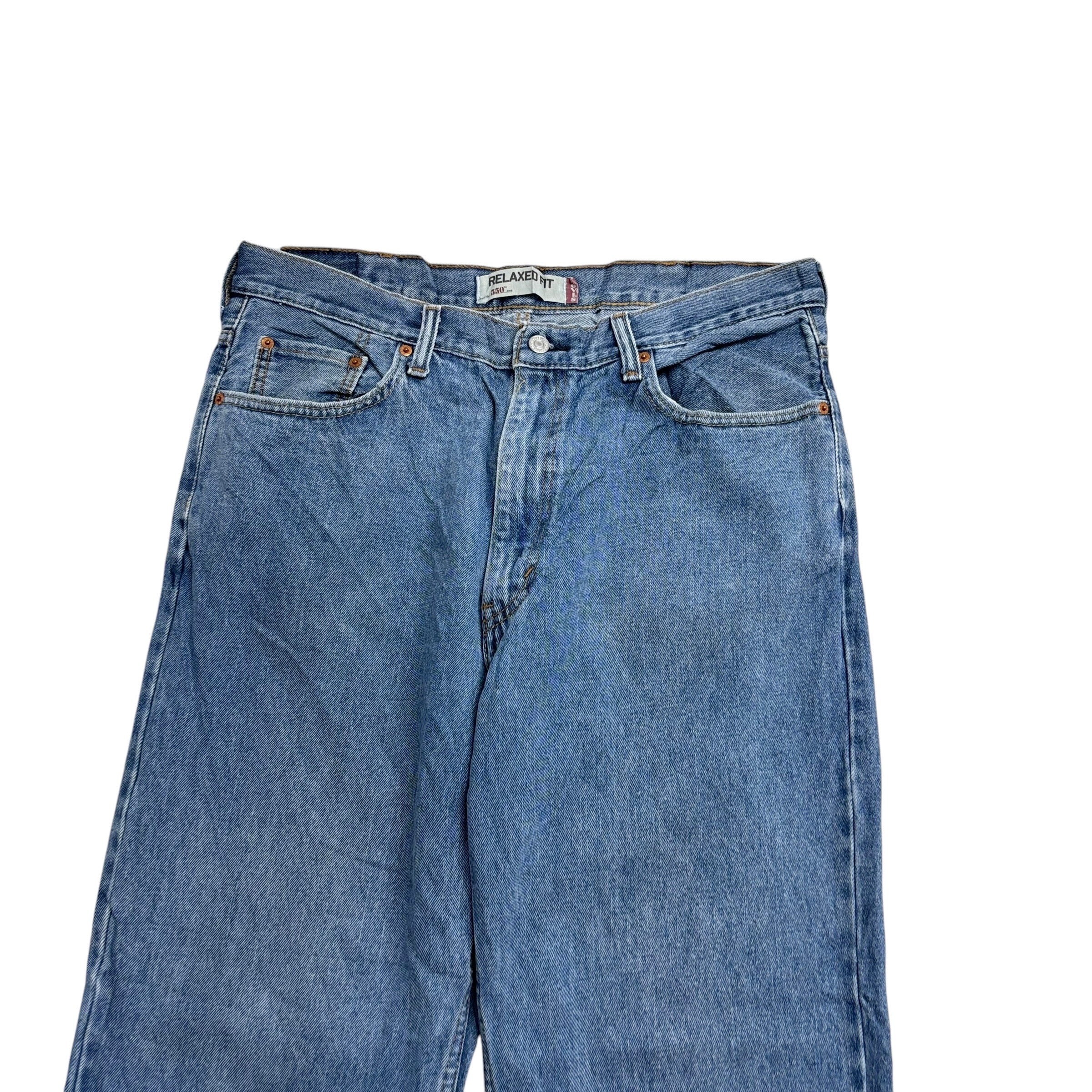 Levis 550 Jeans W38 L30 Mens Mid Blue Baggy Relaxed Straight Vintage Denim (E)