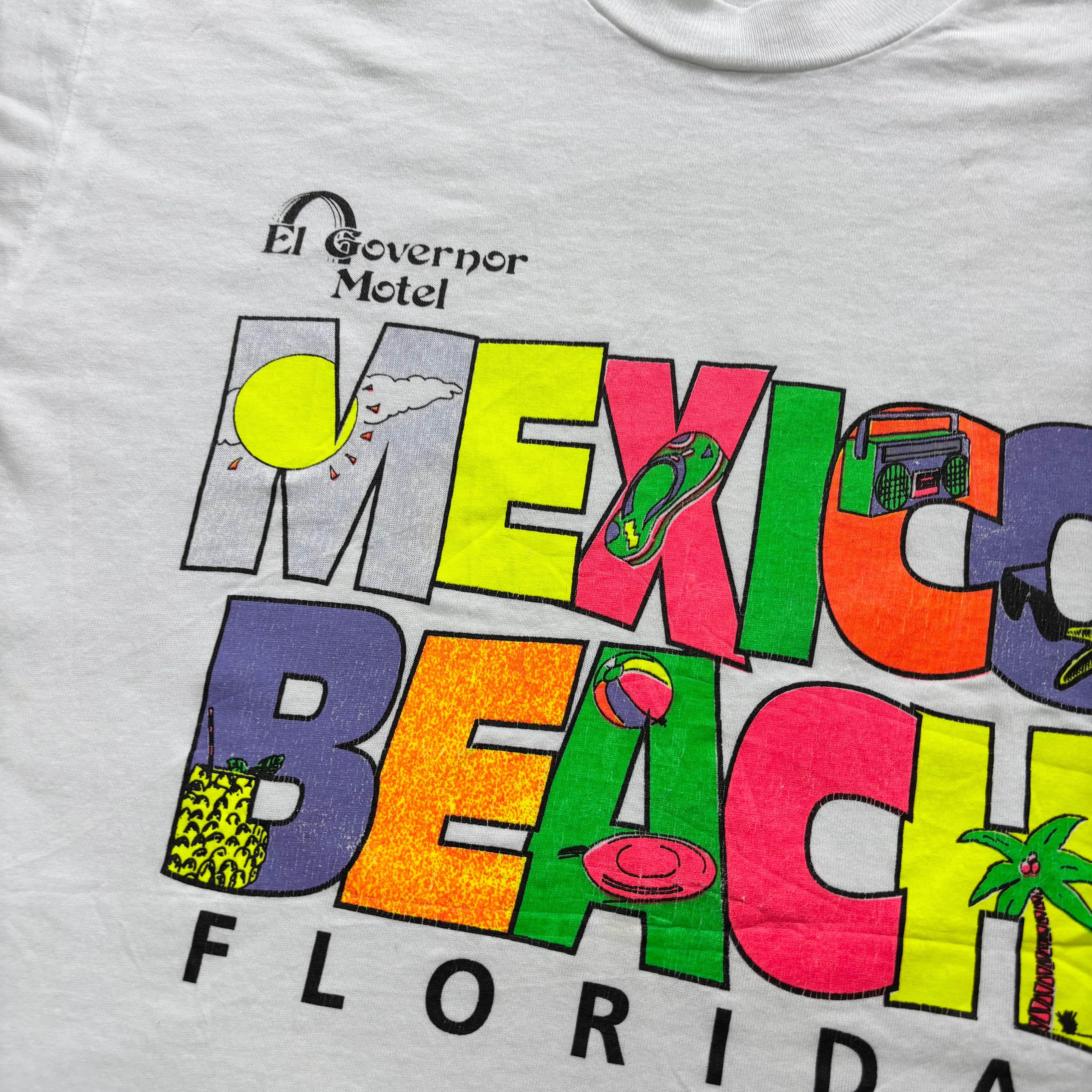 Vintage T Shirt Mens Large White Single Stitch Graphic Print 90s