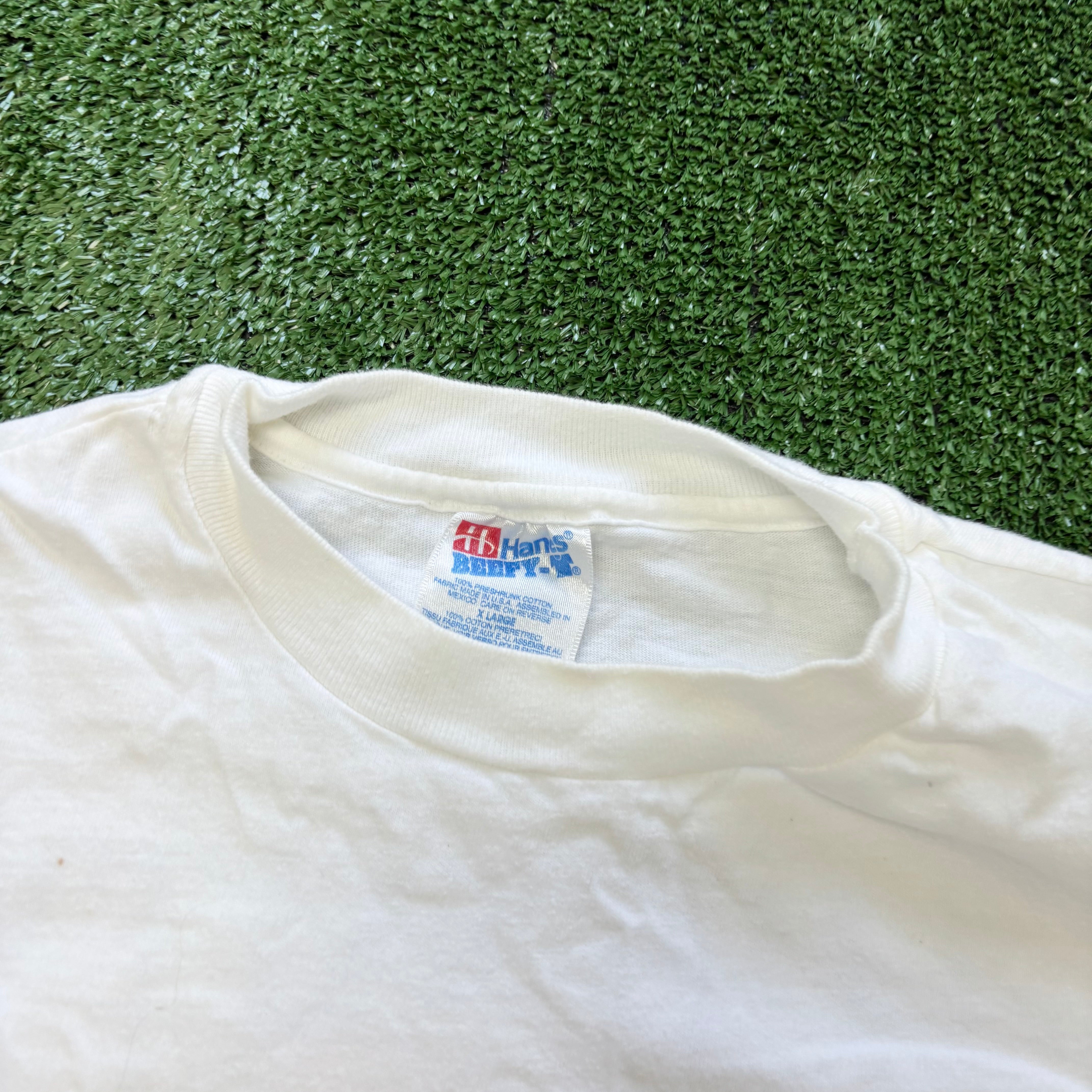 Vintage T Shirt Mens XL White Single Stitch Graphic Print 90s USA