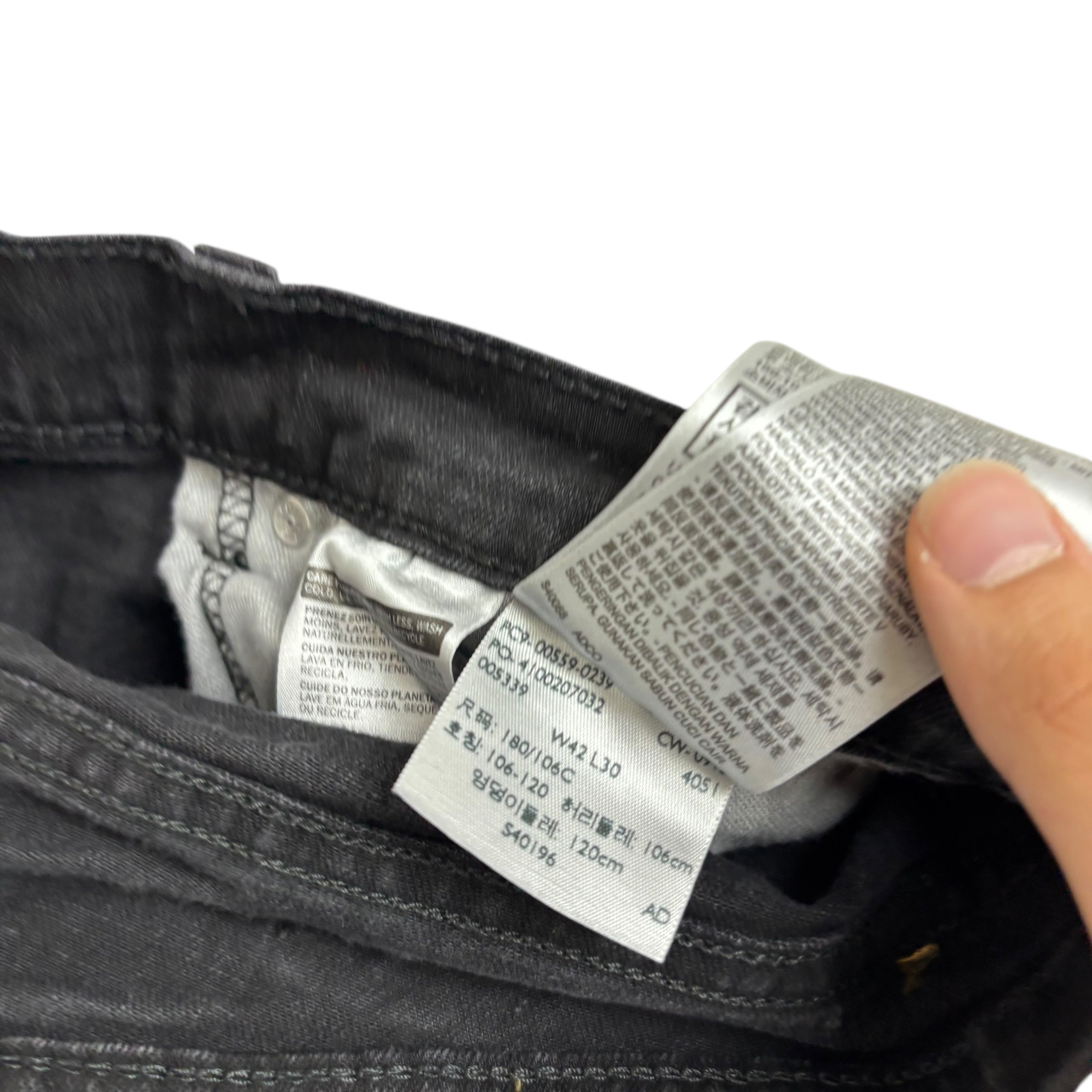 Levis 559 Jeans W40 L29 Mens Black Baggy Relaxed Straight Fit Stretch Denim