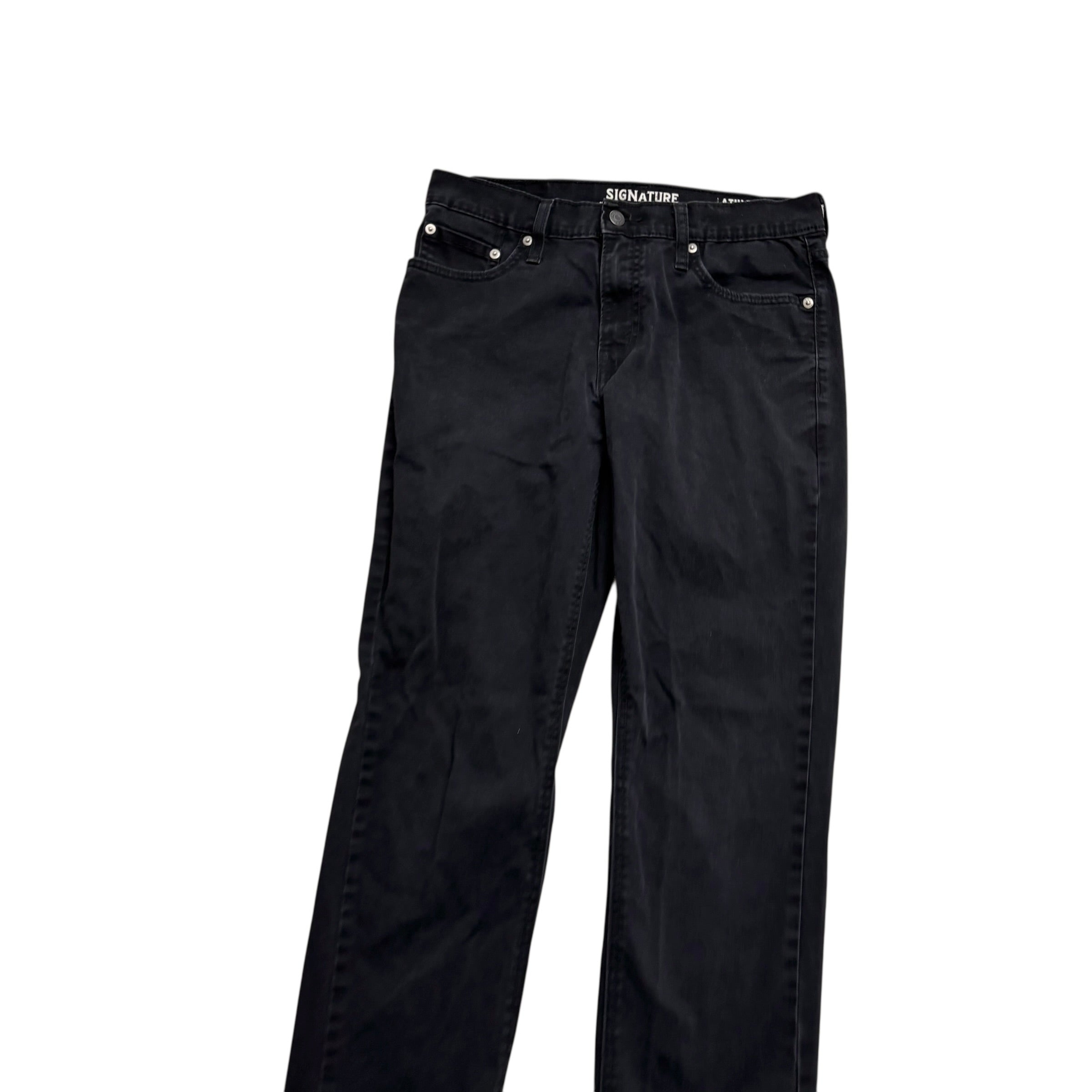 Levis Signature Trousers W30 L30 Mens Black Athletic Fit Stretch Pants