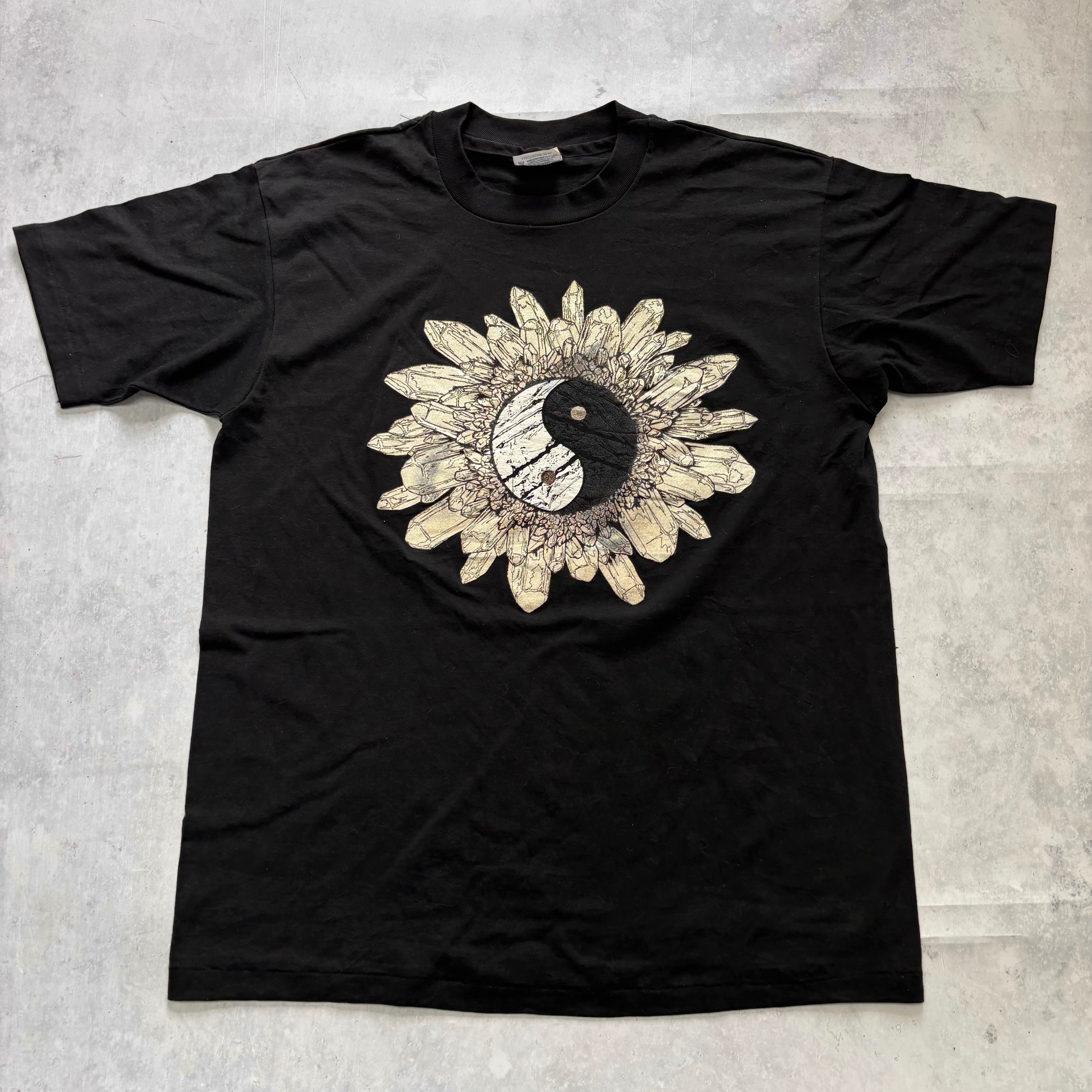 Vintage T Shirt Mens Large Black Single Stitch Graphic Print 90s USA (E)