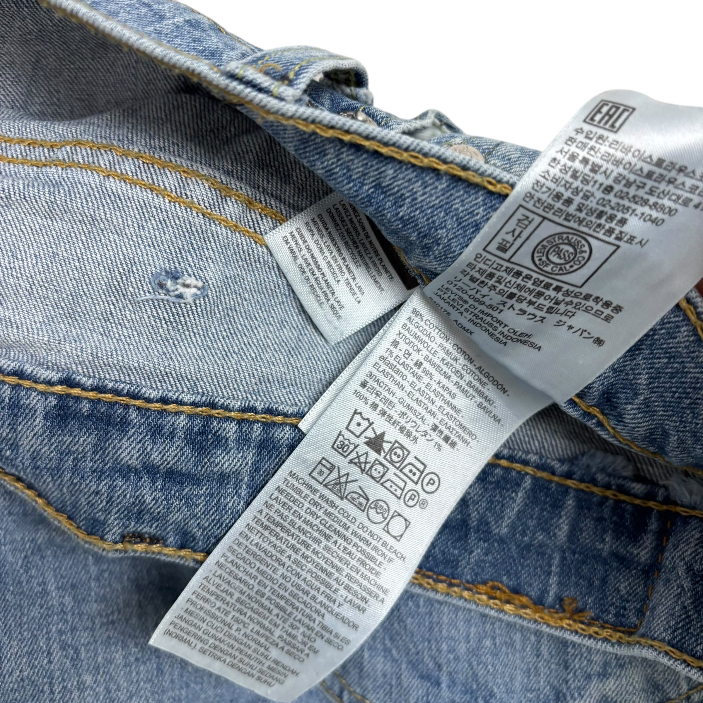 Levis 541 Jeans W40 L32 Mens Light Blue Athletic Taper Fit Stretch Denim