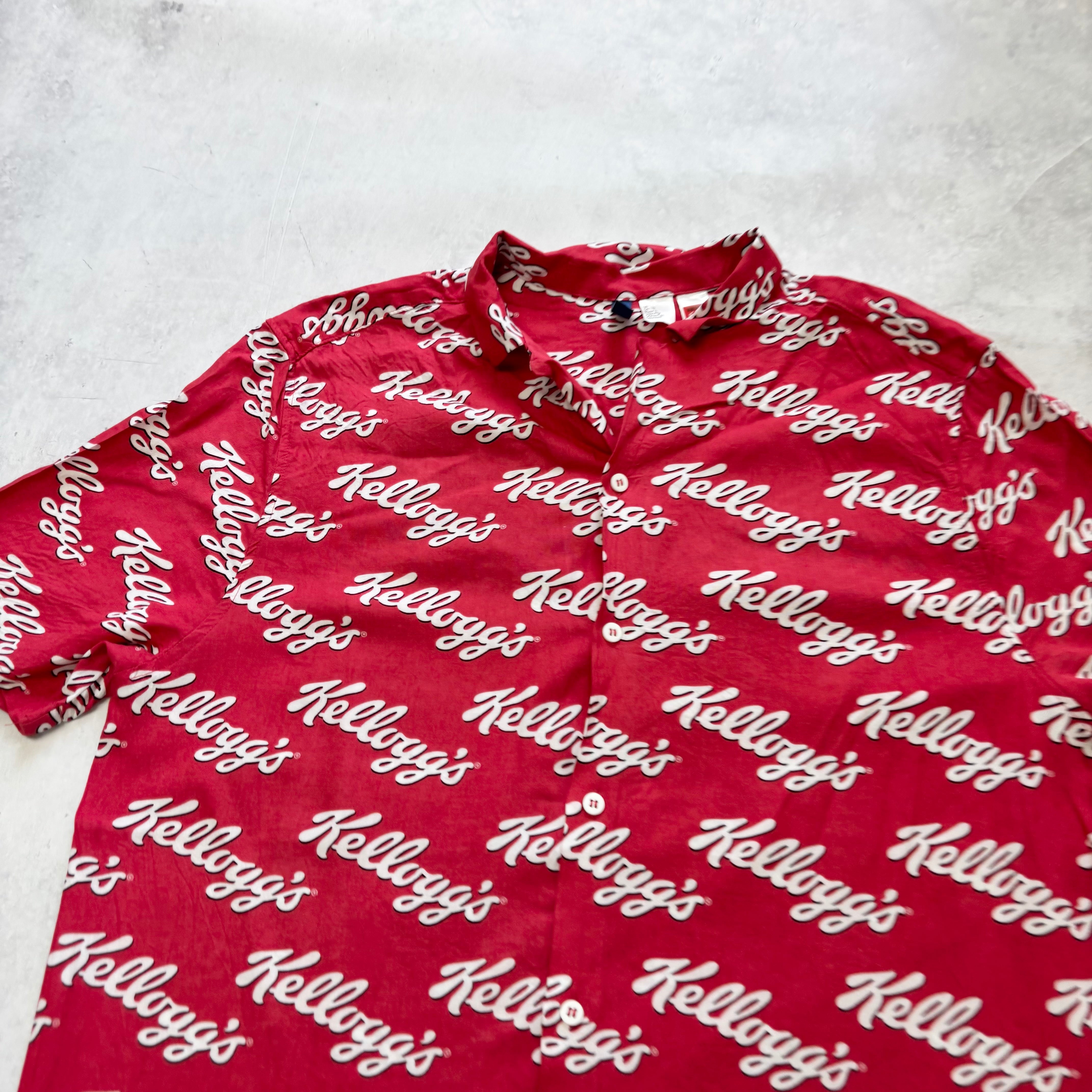 H&M Shirt Mens Large Red Short Sleeve Kelloggs  (E)
