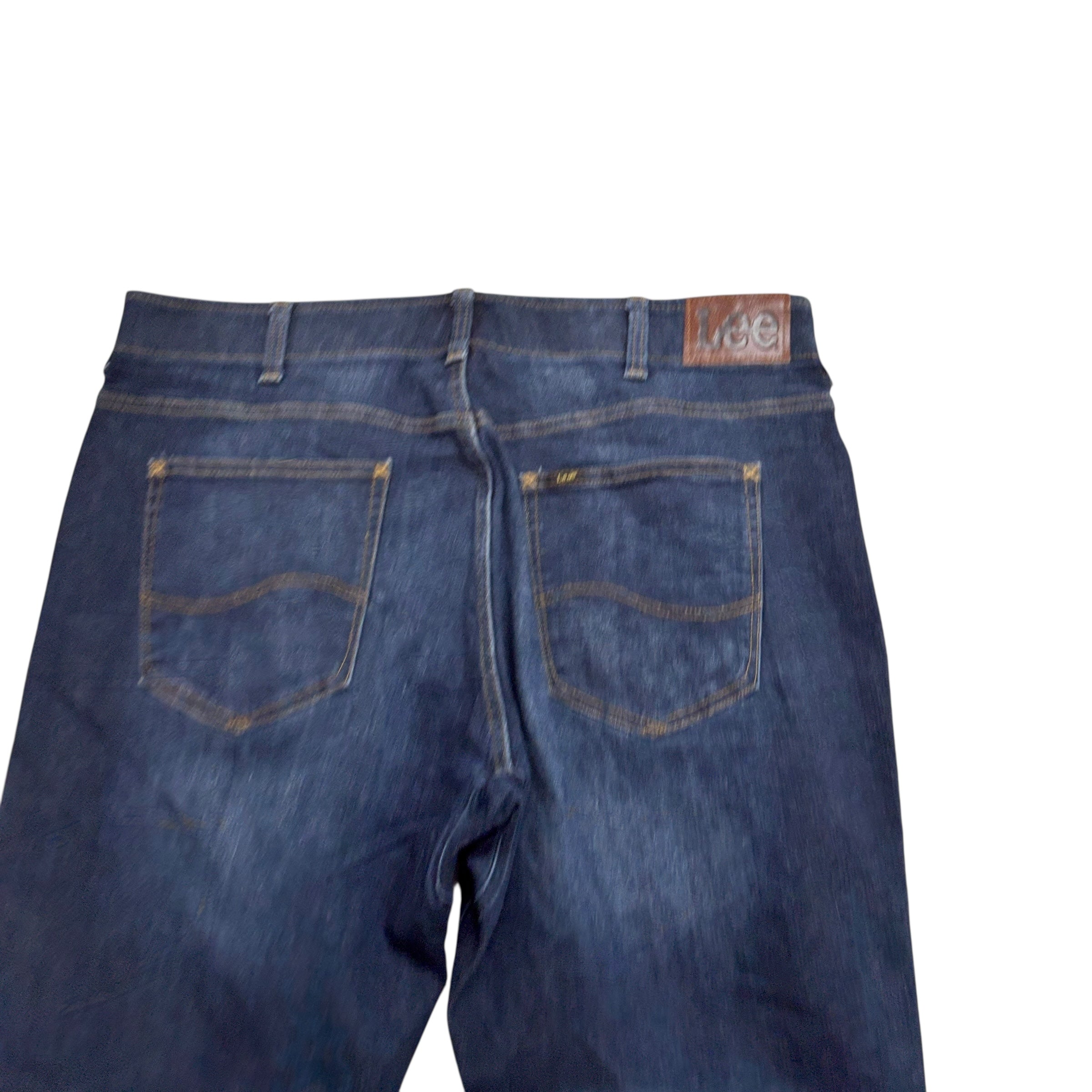 Lee Jeans W38 L30 Mens Dark Blue Athletic Tapered Fit Stretch Denim (E)