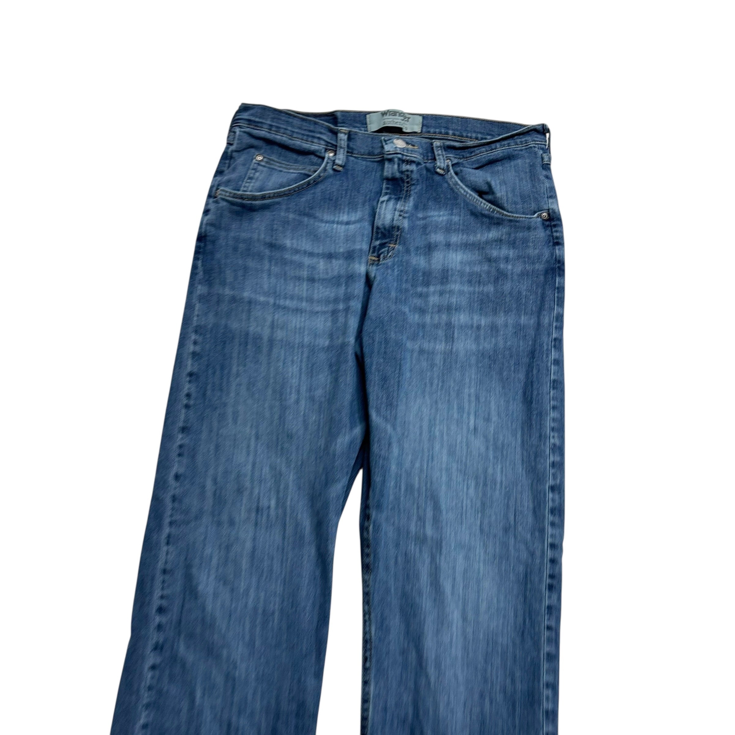 Wrangler Jeans W32 L32 Mens Dark Blue Relaxed Straight Fit Stretch Denim