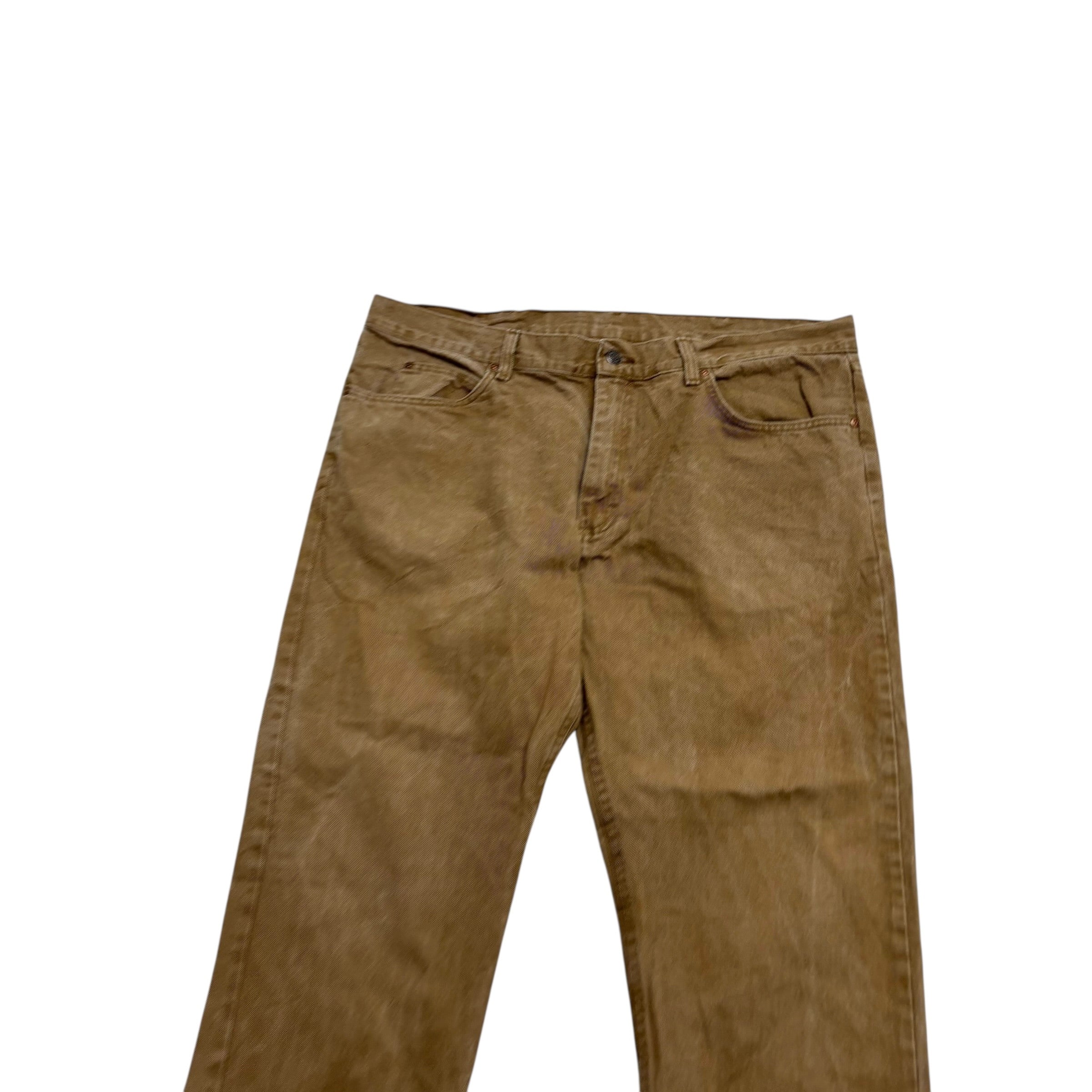 Wrangler Jeans W40 L30 Mens Tan Regular Straight Fit Vintage Denim (E)