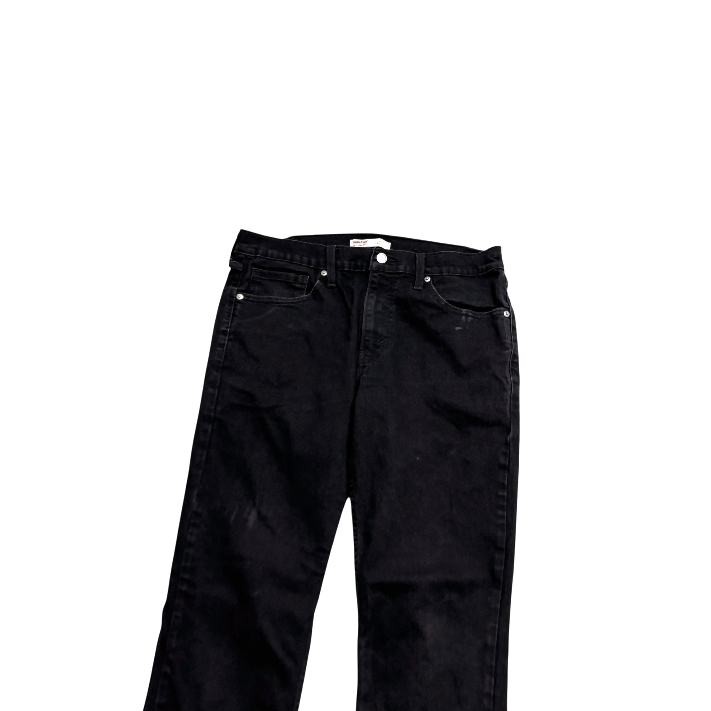 Levis Signature Jeans W33 L32 Mens Black Slim Fit Stretch Denim (F)