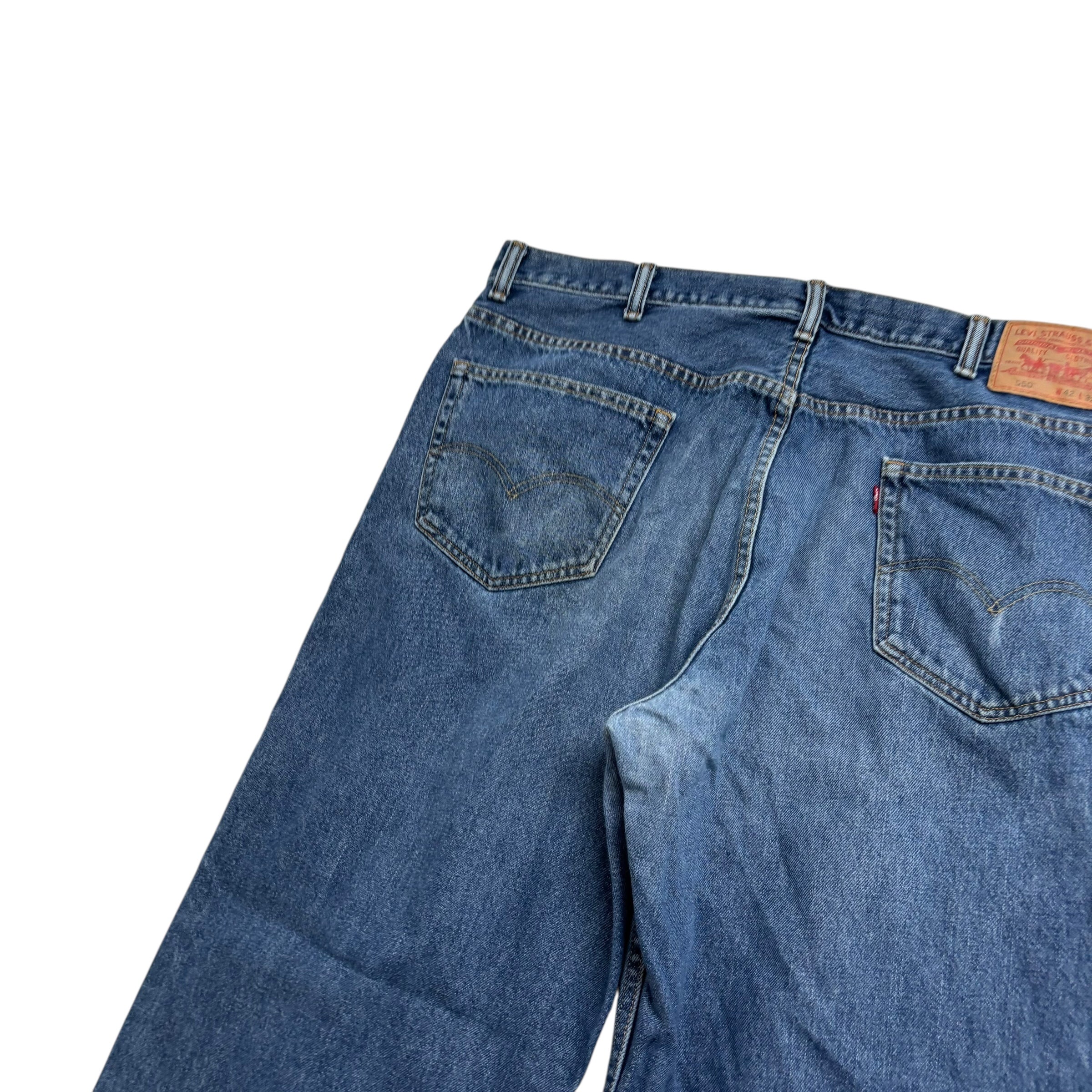 Levis 550 Jeans W42 L32 Mens Mid Blue Baggy Relaxed Straight Vintage Denim (F)