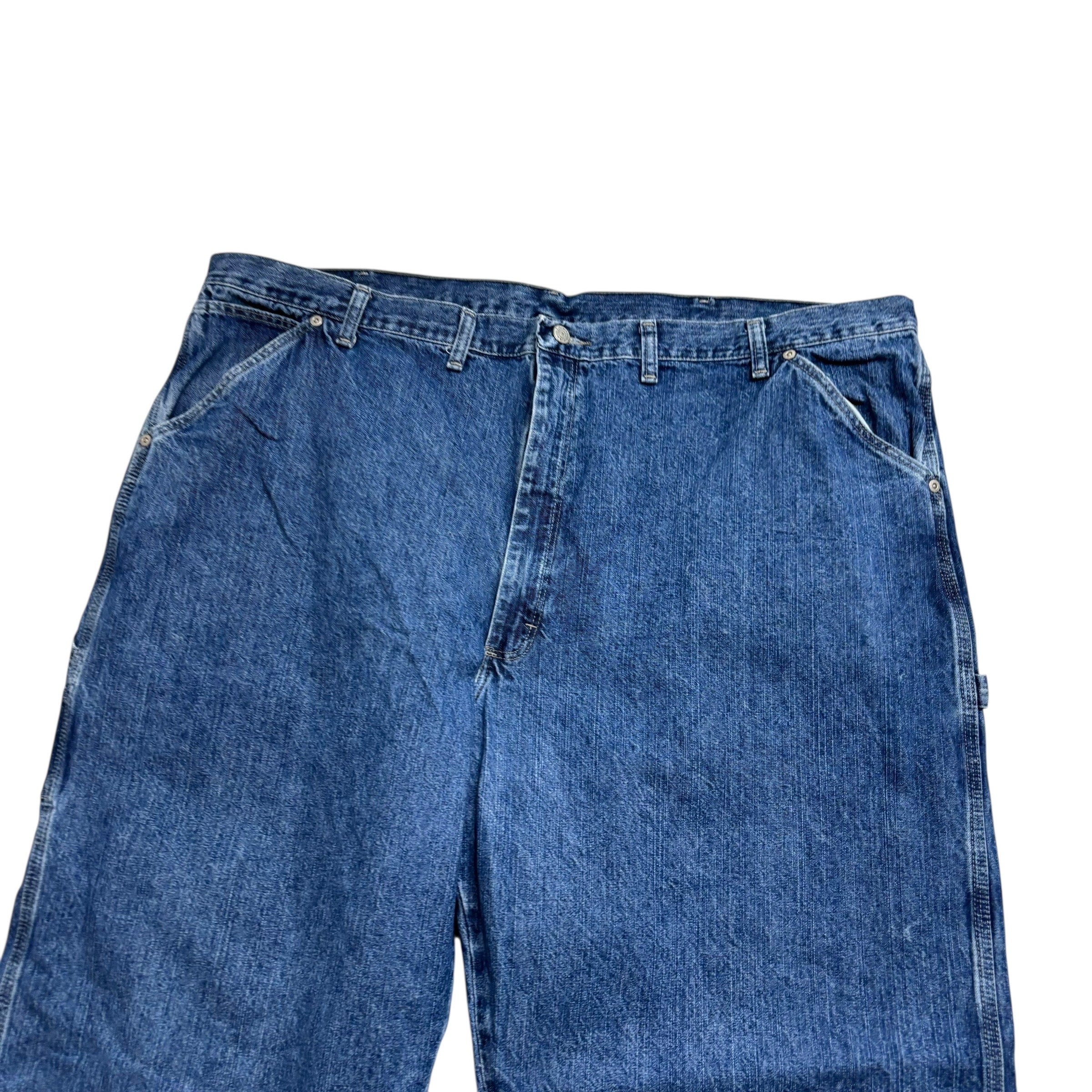 Wrangler Carpenter Jeans W46 L30 Mens Mid Blue Relaxed Straight Vintage Denim
