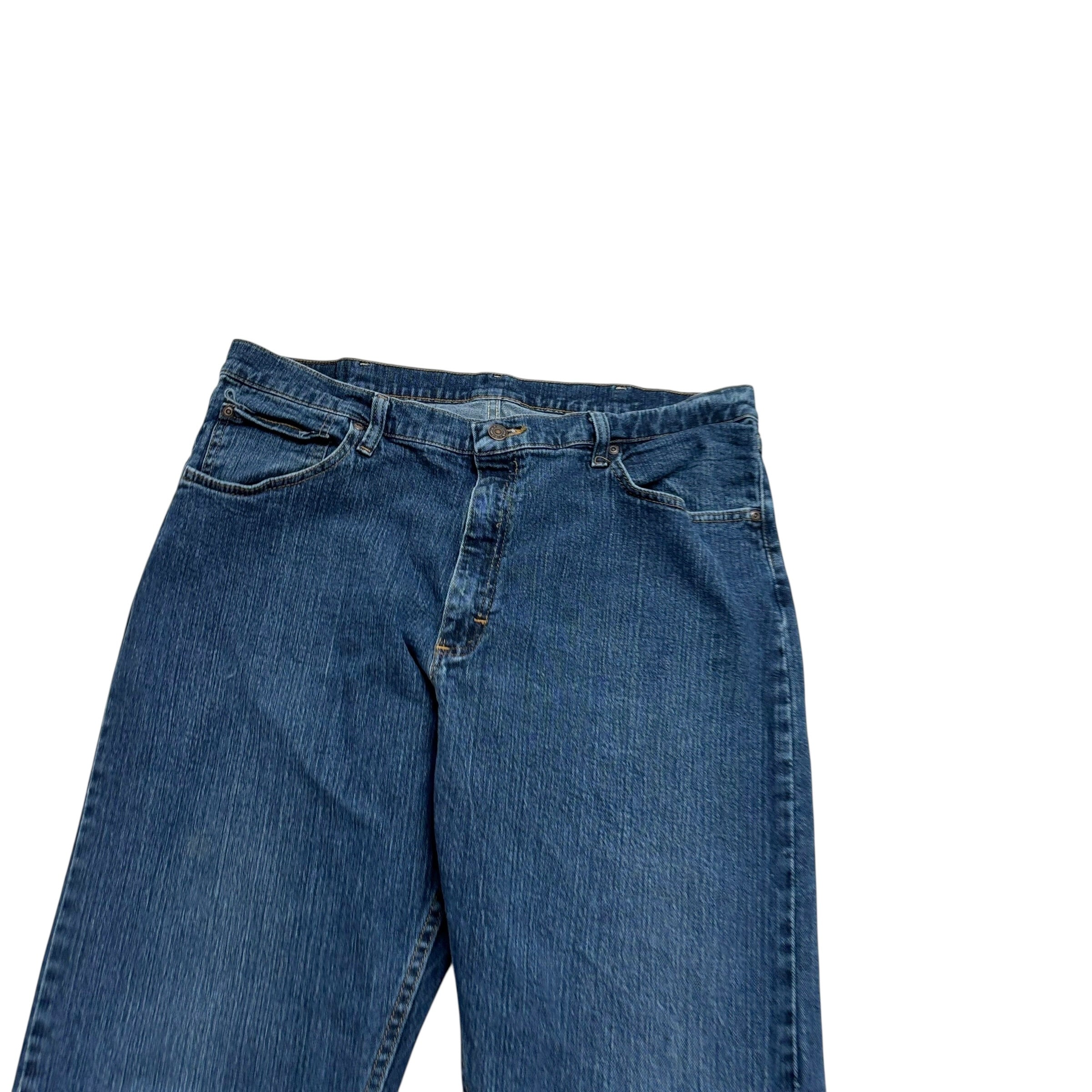 Wrangler Jeans W38 L30 Mens Dark Blue Relaxed Straight Fit Stretch Denim