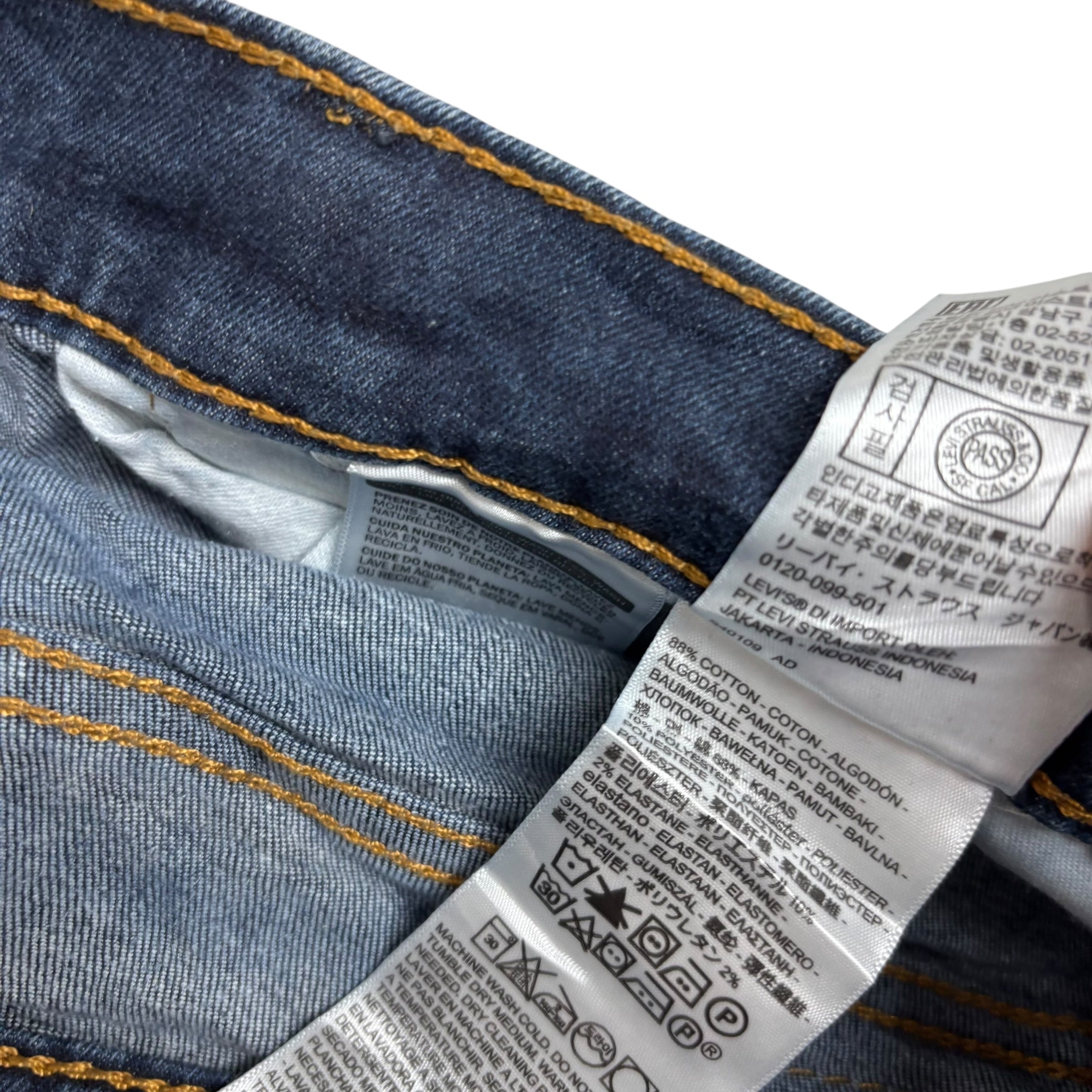 Levis 511 Jeans W34 L29 Mens Dark Blue Slim Fit Stretch Denim (E)