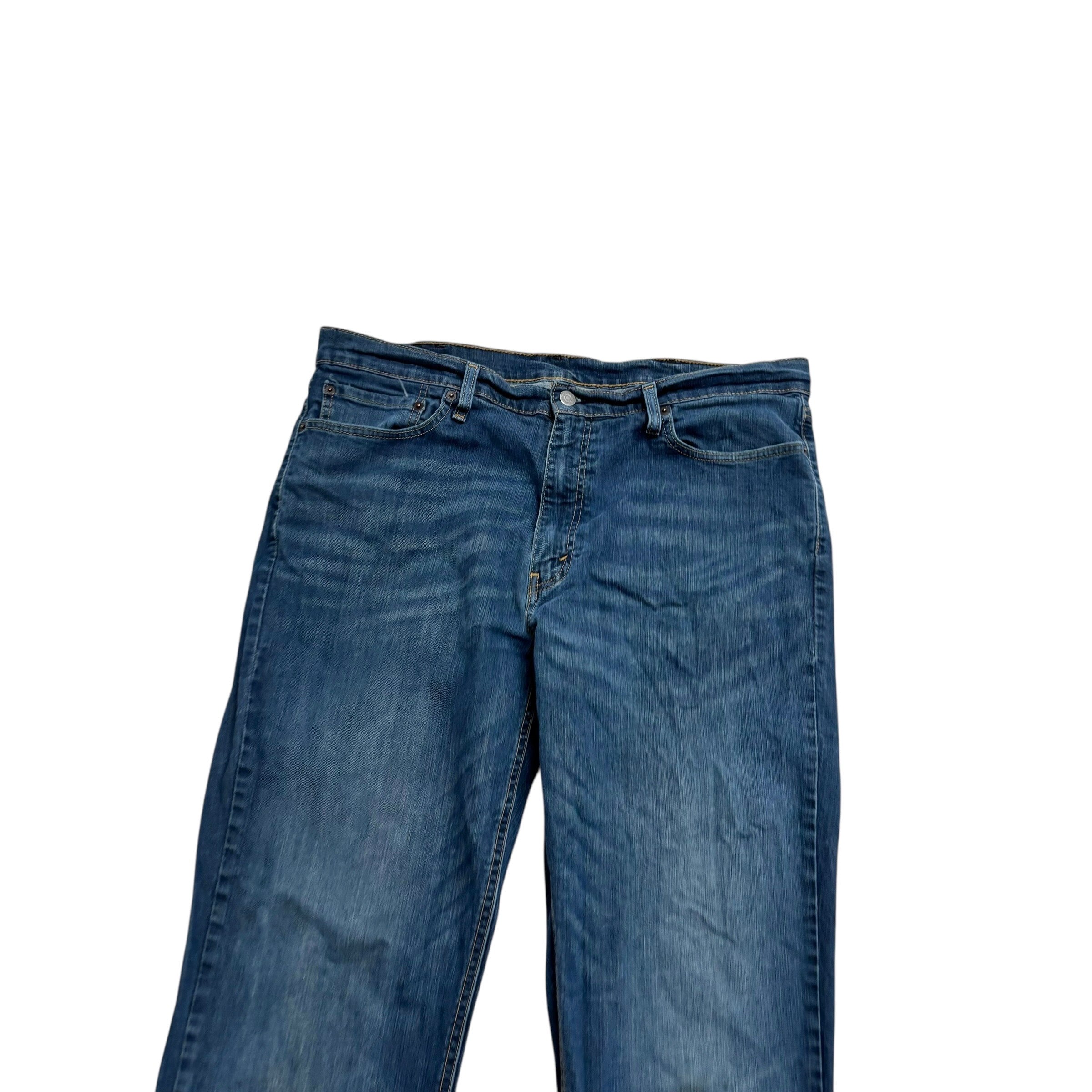 Levis 541 Jeans W38 L35 Mens Dark Blue Athletic Tapered Fit Stretch Denim