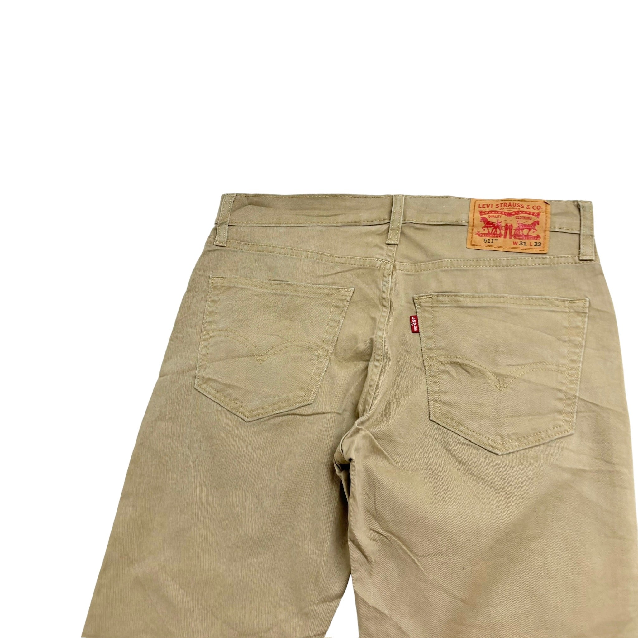 Levis 511 Trousers W31 L32 Mens Beige Tan Slim Fit Stretch Cotton Pants