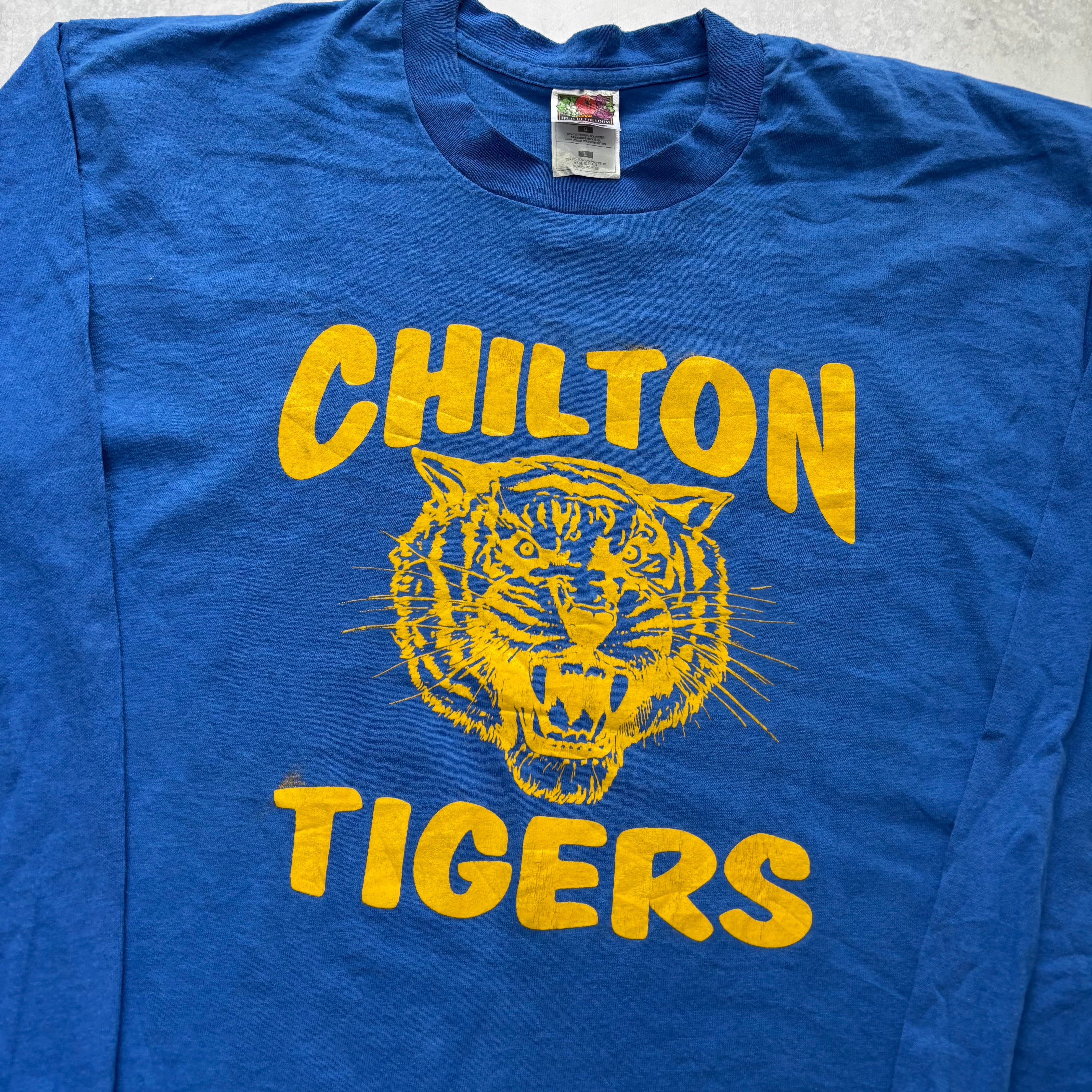 Vintage T Shirt Mens Large Blue Single Stitch Graphic Print 90s USA College (E)