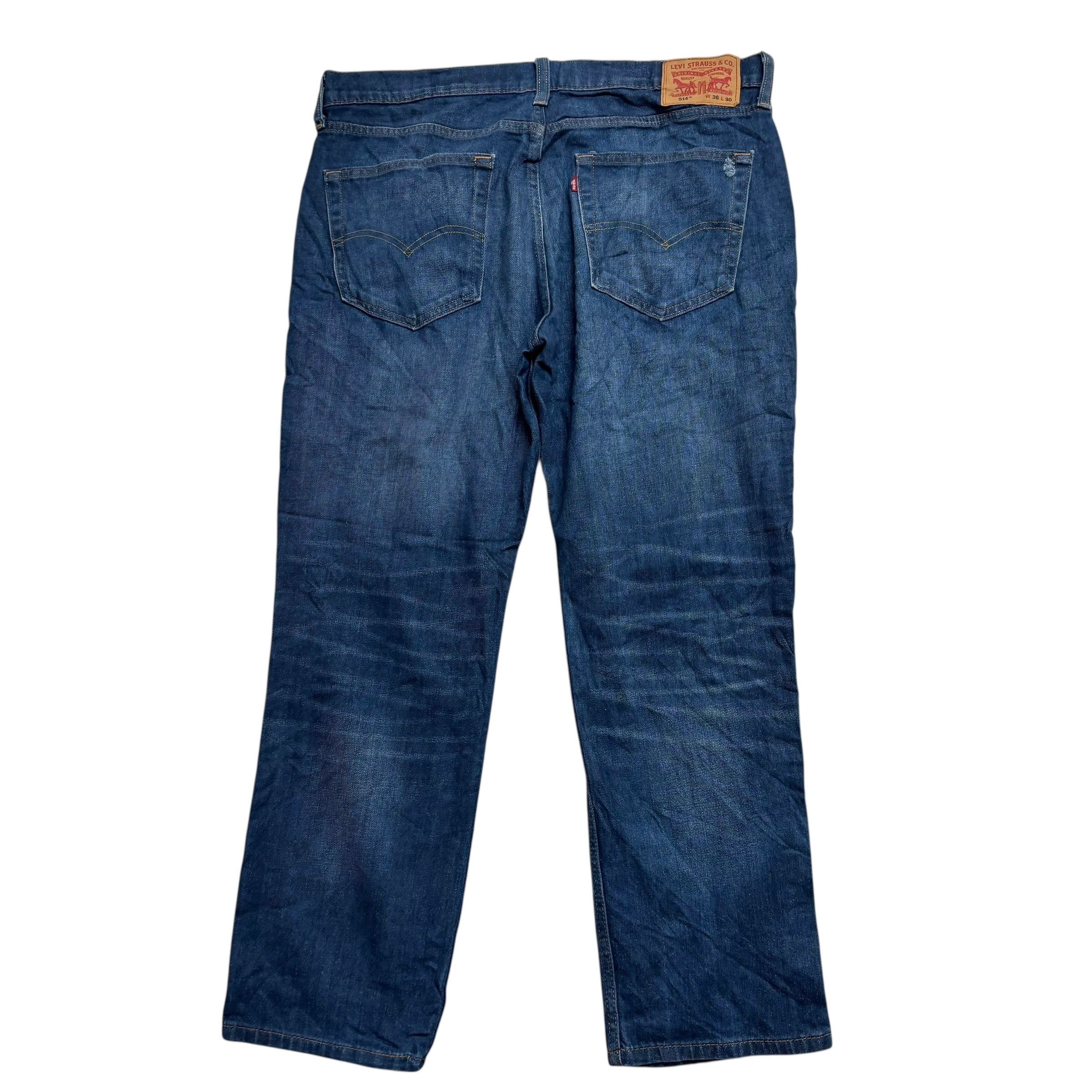 Levis 514 Jeans W36 L30 Mens Dark Blue Regular Straight Fit Denim